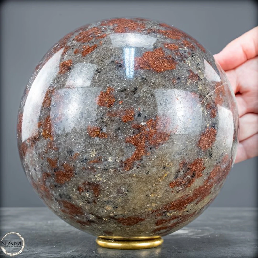 Natural Rare Red Aventurine Sphere- 3661.79 g