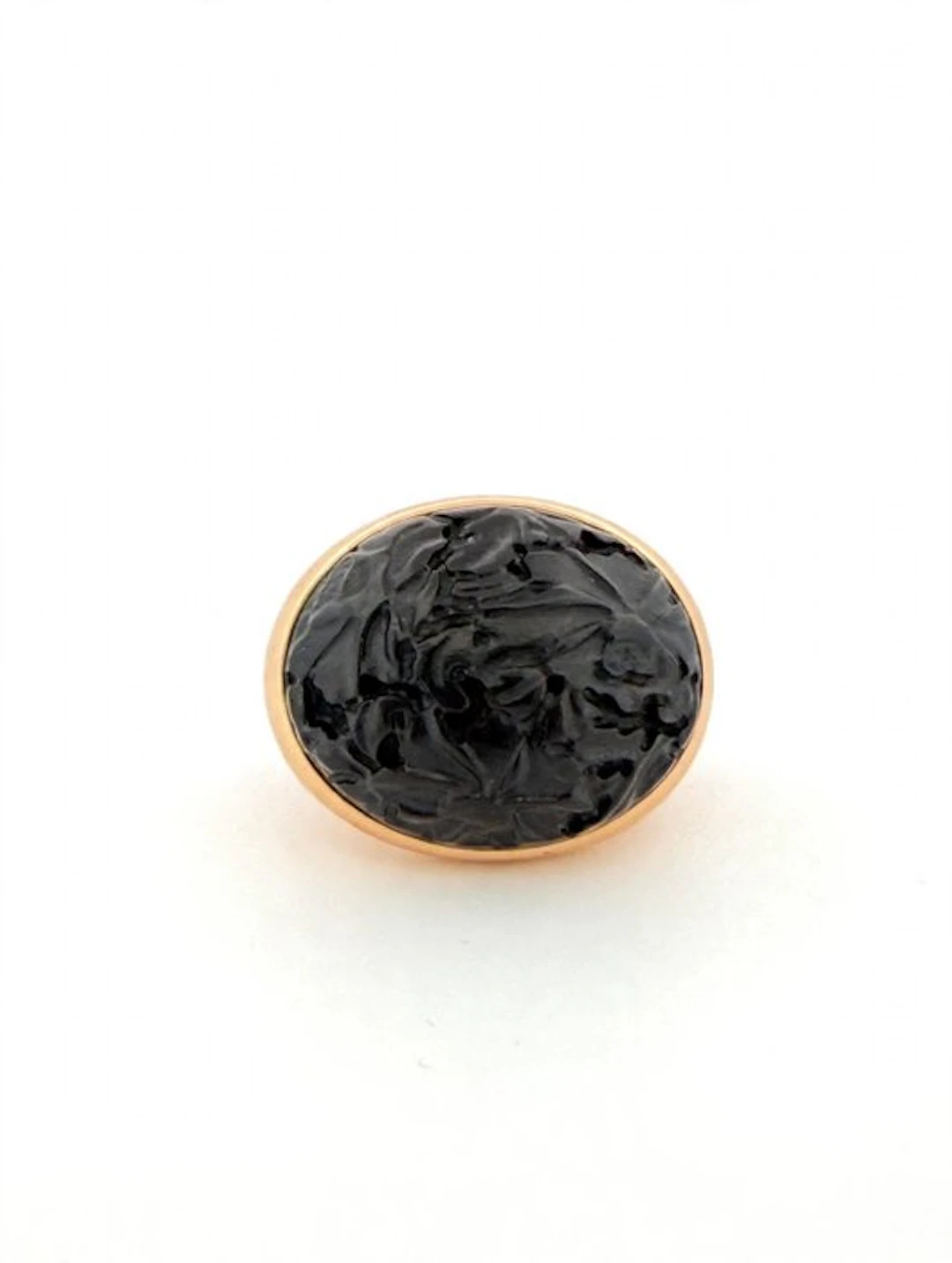 Pomellato - Ring - Victoria - 18 kt. Yellow gold - Diamond - Black Jet - Floral