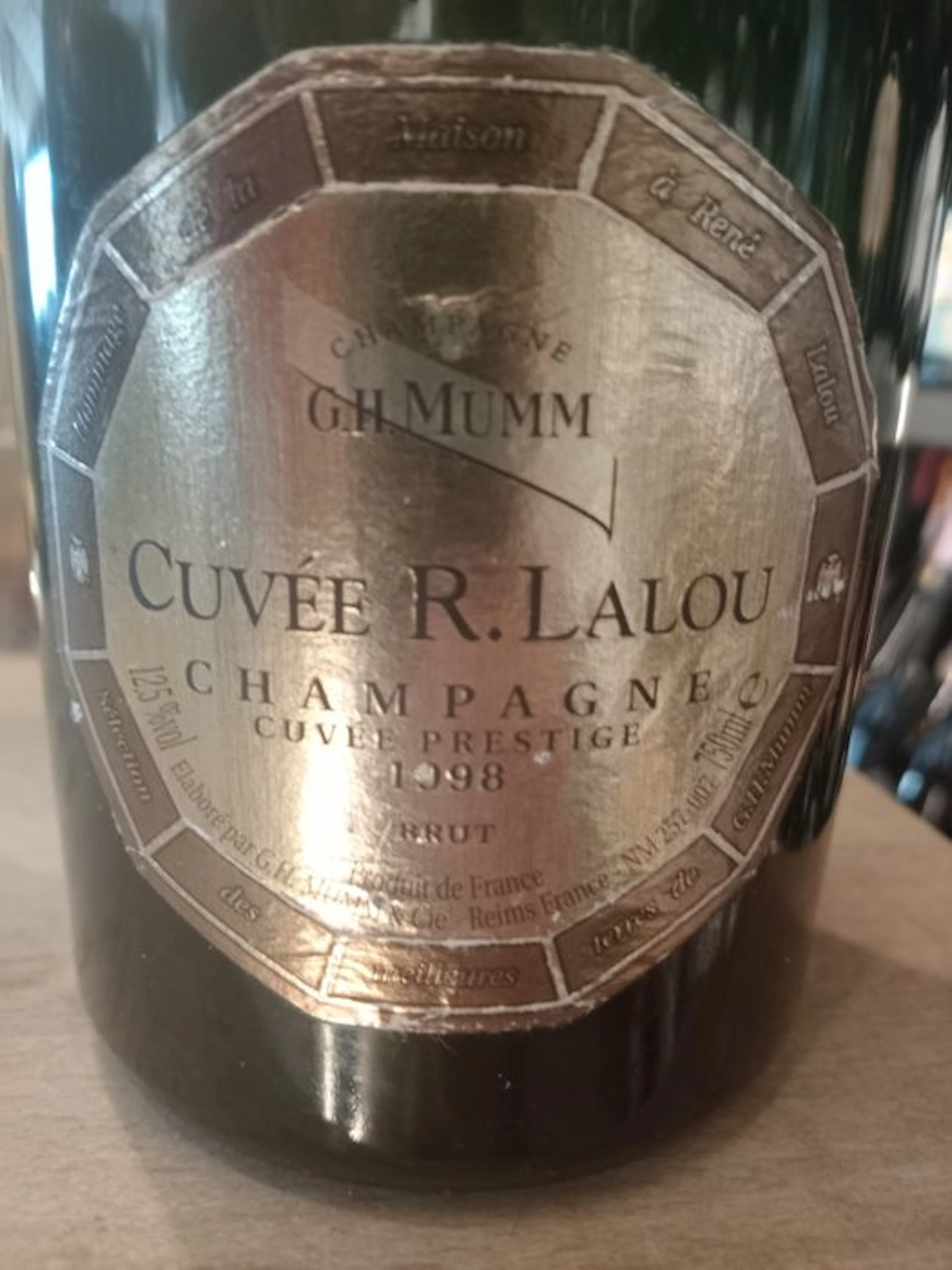 1998 G. H. Mumm, Cuvée R. Lalou - Champagne Brut, Champagne - 1 Bottle (0.75L)