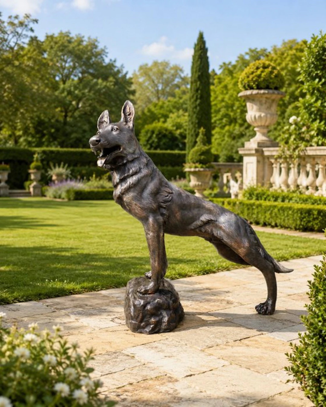 Statue, Bronze: XL Shepherd Dog - 102 cm - Bronze - 2026