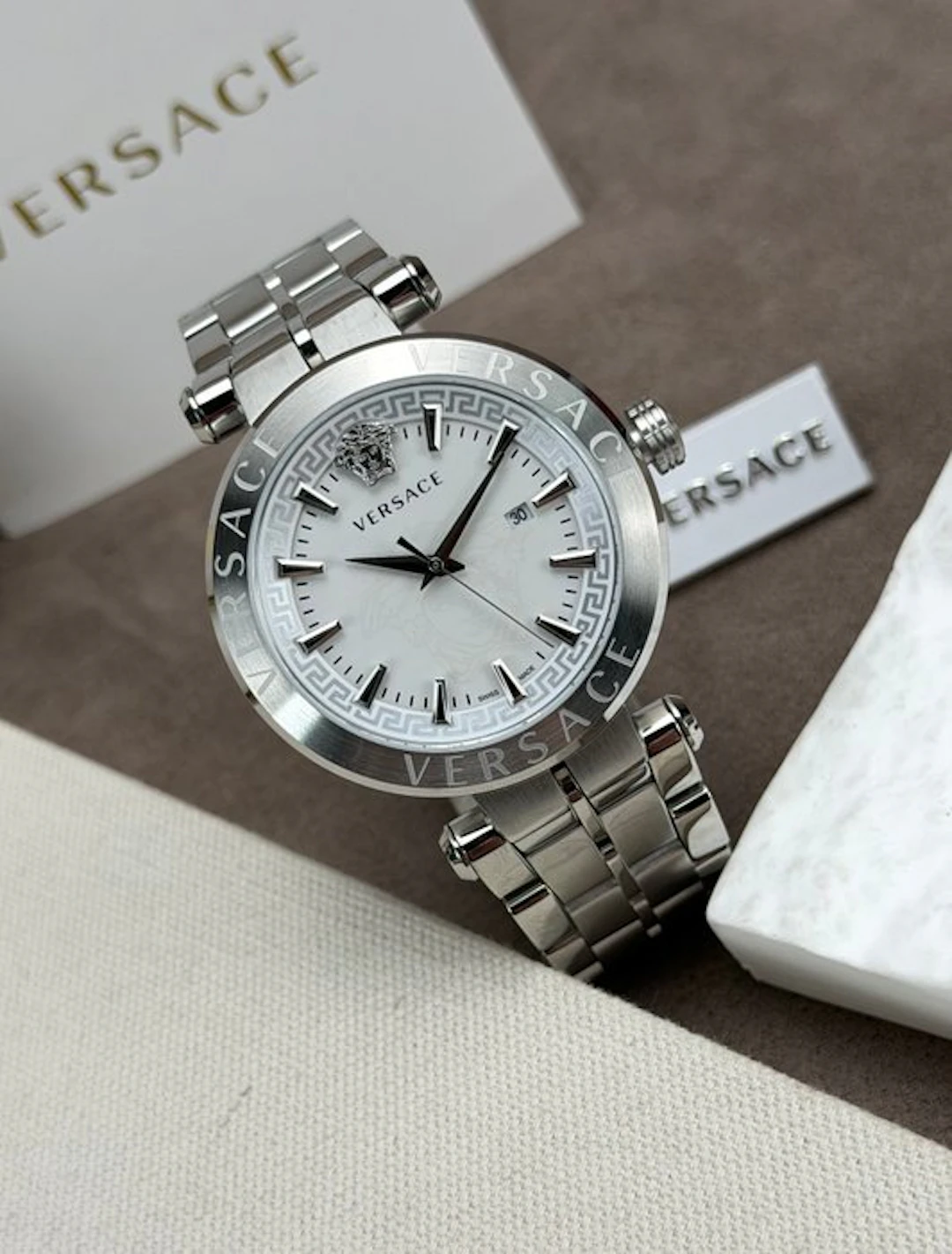Versace - Aion Date Silver - VE2G003 21 - Men - 2020-2025