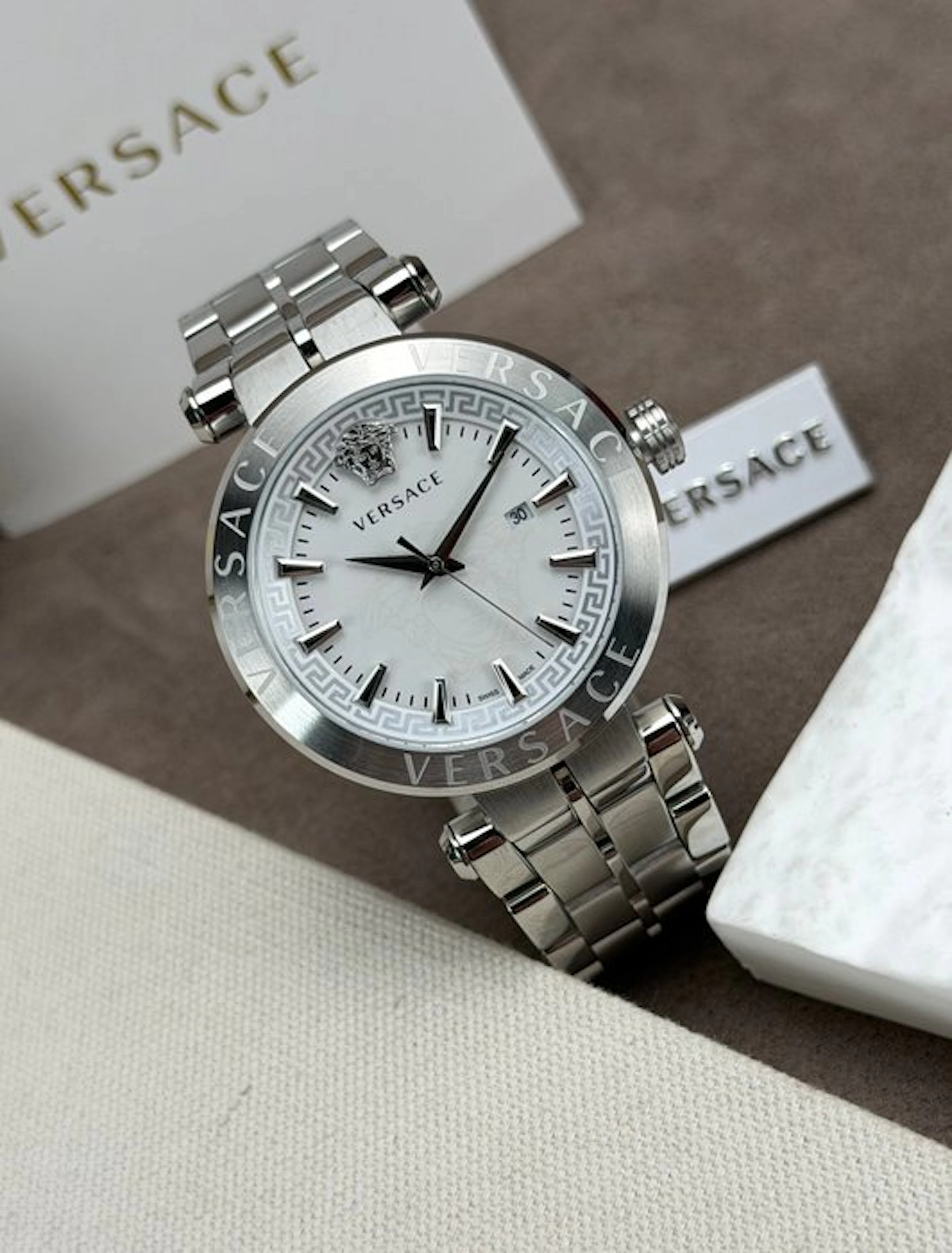 Versace - Aion Date Silver - VE2G003 21 - Men - 2020-2025