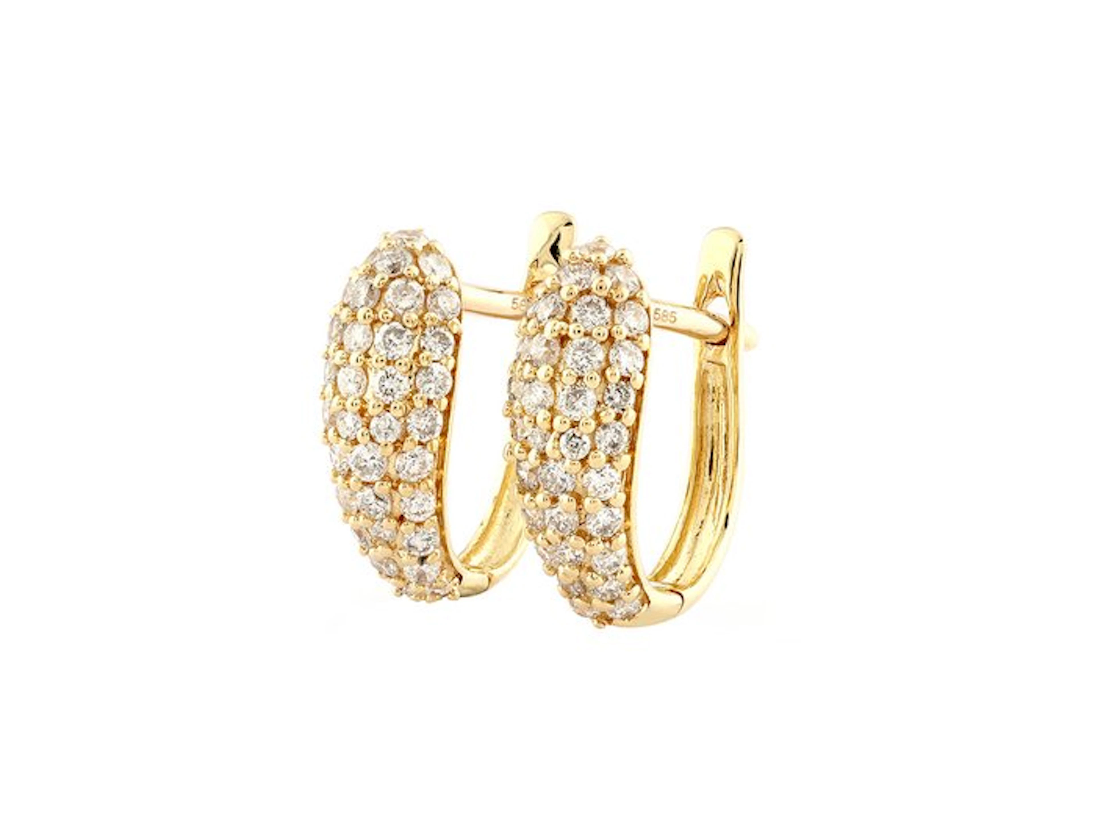 Earrings - 14 kt. Yellow gold - 0.40ct. tw. Diamond (Natural)