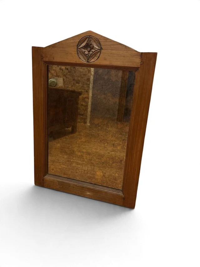 Wall mirror- Decorative mirror - Wood - Hand-carved mirror