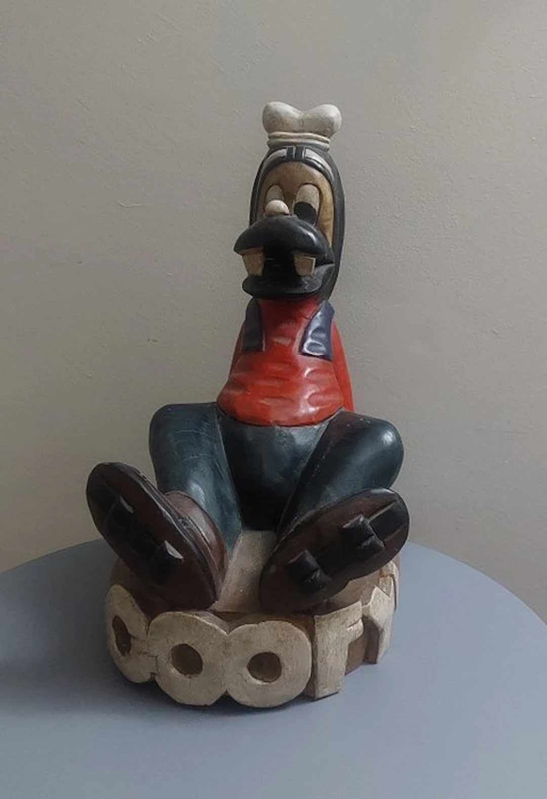 Carving, Grande Statua Vintage PIPPO (Goofy) - 48 cm - Solid Wood - 1960