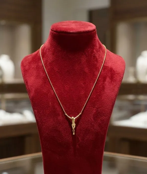 Silver - Necklace with pendant - Salvador Dali style christ