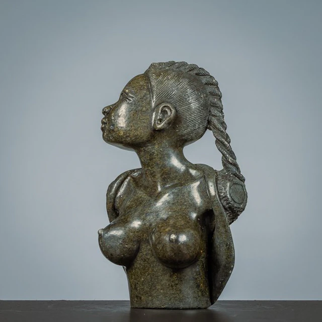 Outdoor sculpture, African woman - 250 mm - Metal - 1990