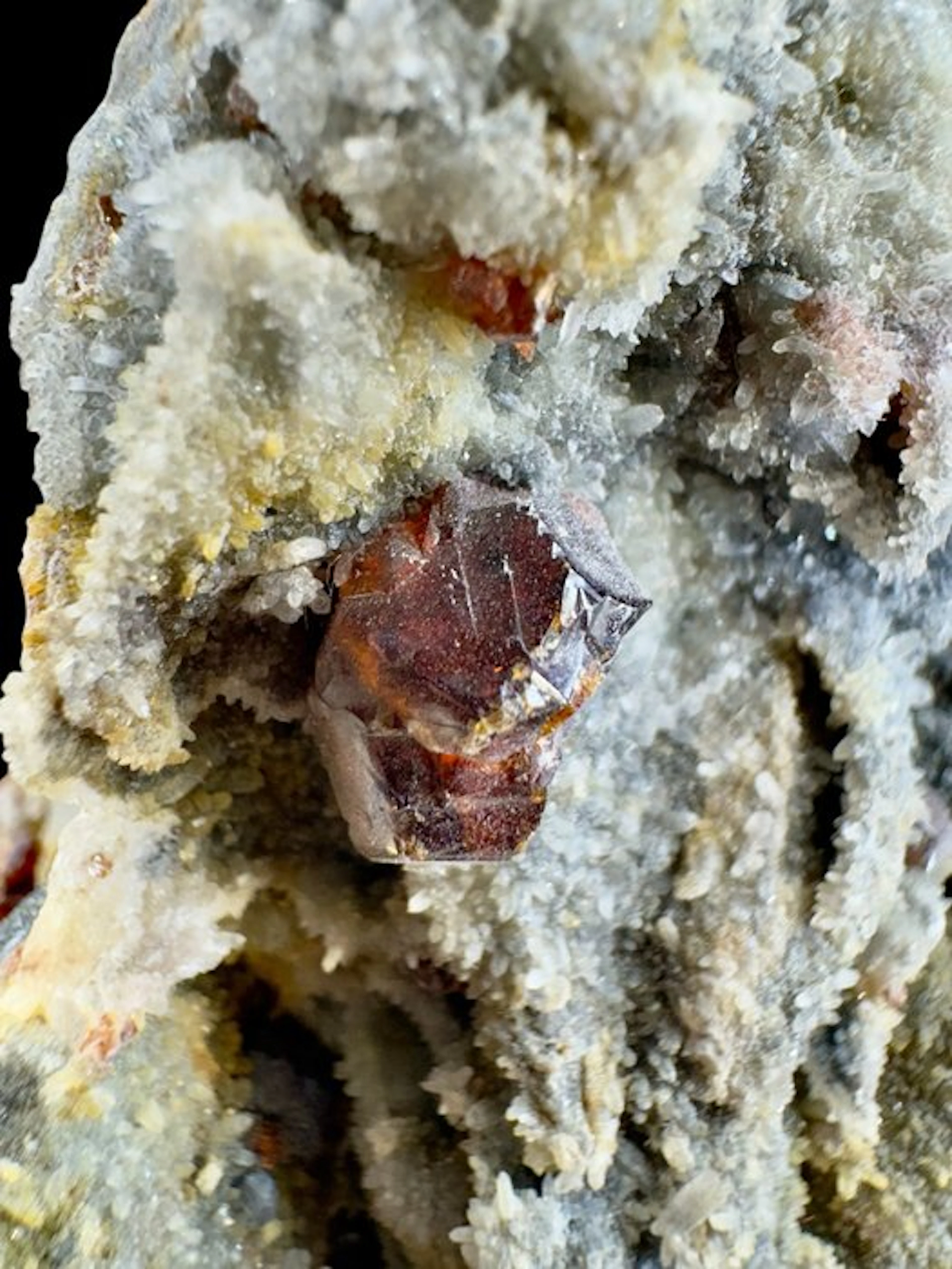 Luminescent sphalerite crystals on matrix Former private...