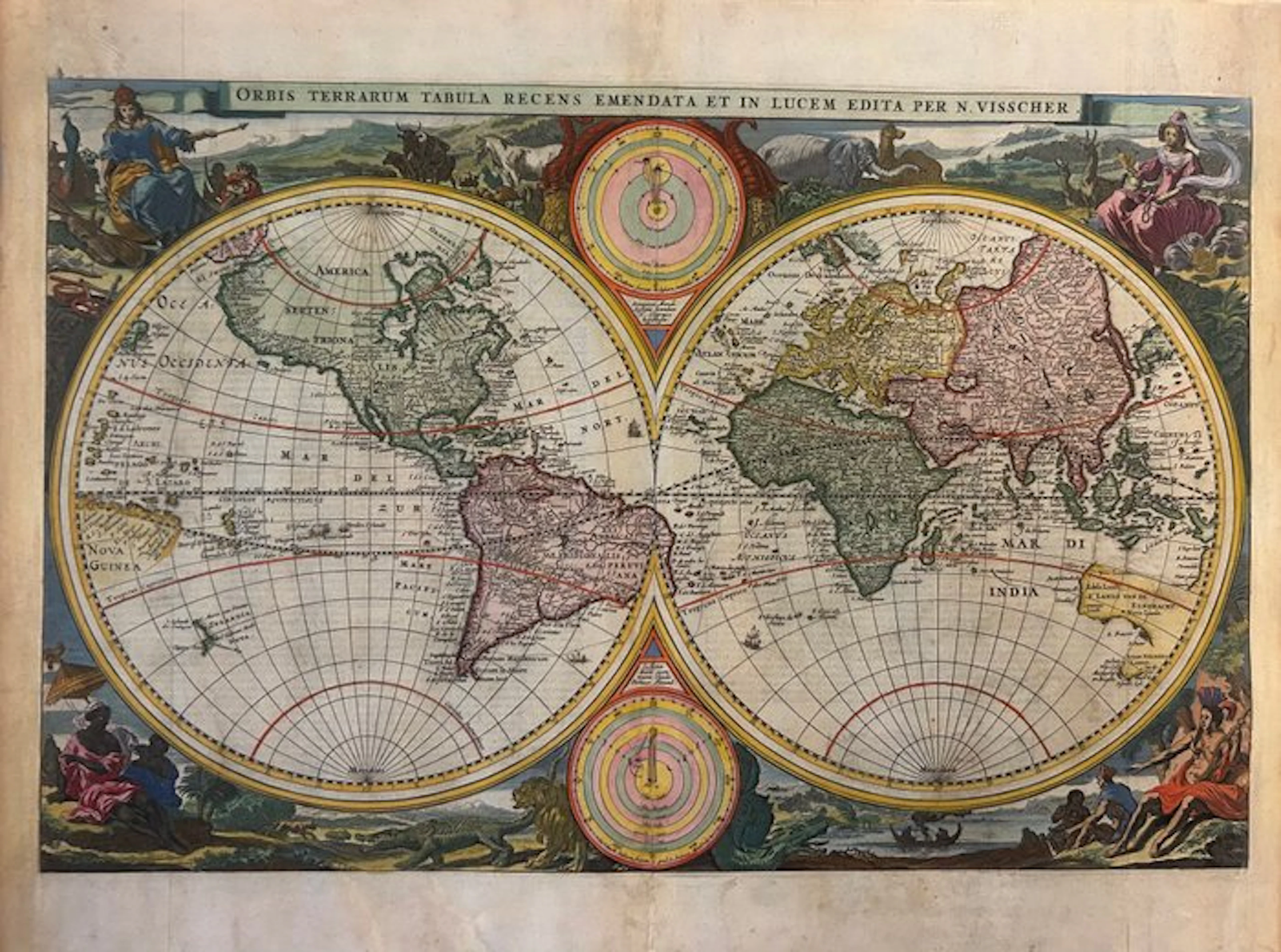 Planisfero - World; Nicolaes Visscher I (1618–1679)...