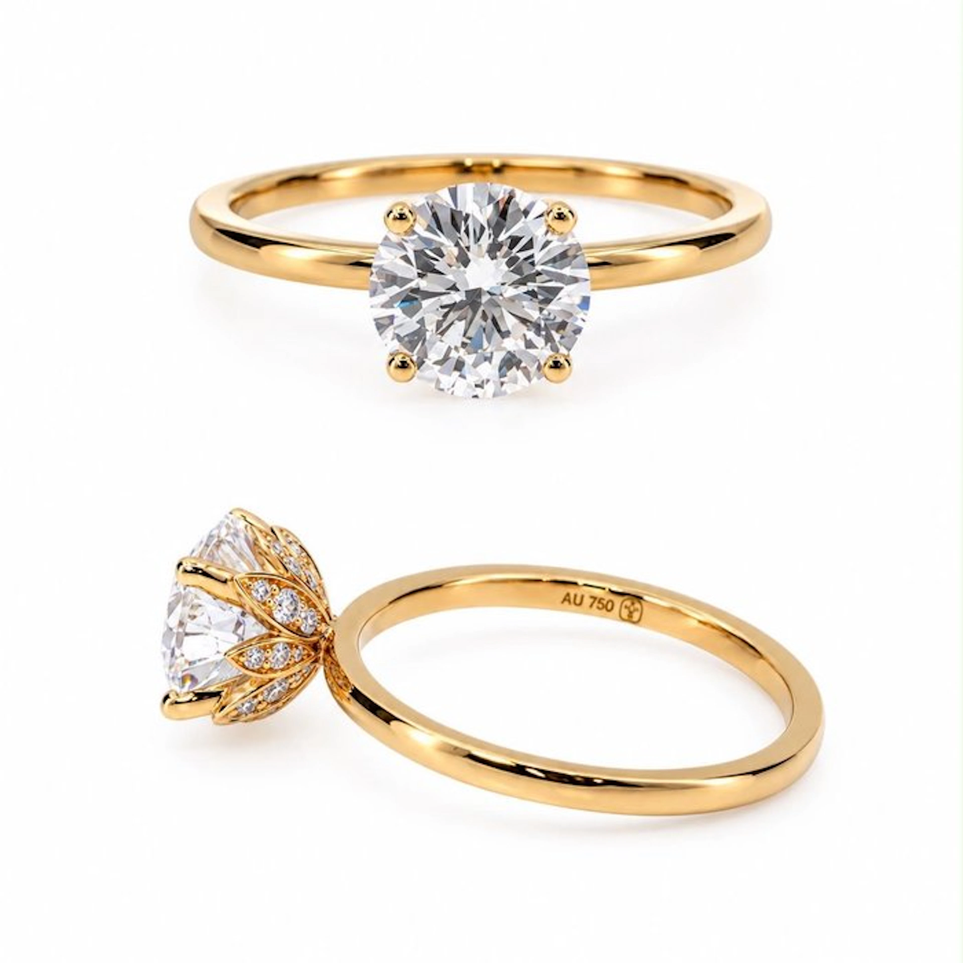 Ring - 18 kt. Yellow gold - 2.04ct. tw. Diamond (Lab-grown) - Diamond