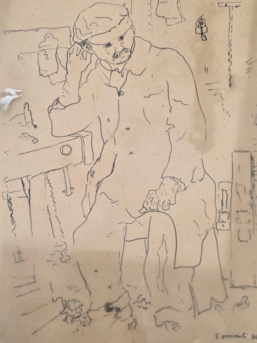 Giovanni Omiccioli (1901-1975) - Falegname in bottega