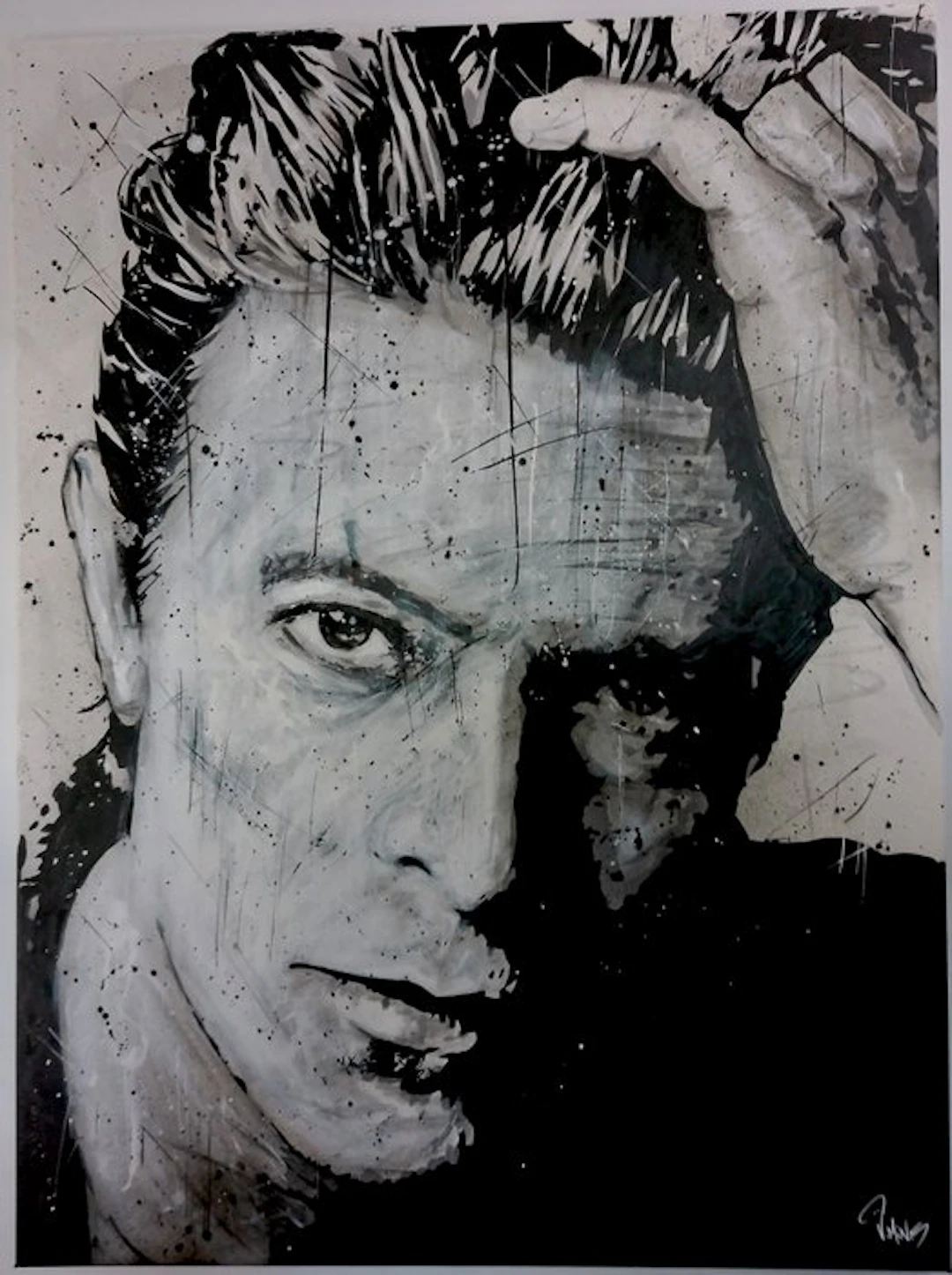 David Bowie - Handpainted and signed by Artist Vincent Mink. - Portrait