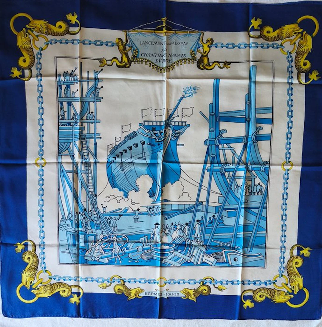 Hermès - "Lancement d'un Vaisseau aux chantiers navals du Roy" by Pierre Péron