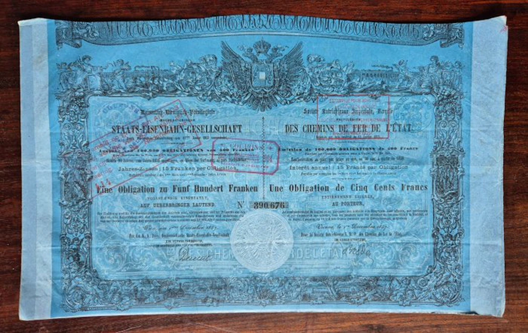Austria. 500 Francs - 1857 Kaiserlich- Koniglich...