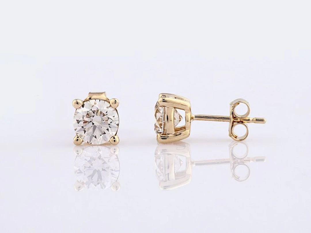 Earrings - 14 kt. Yellow gold - 2.00ct. tw. Diamond (Natural)