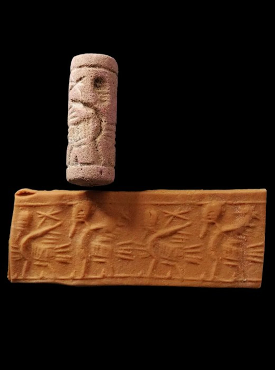 Mesopotamian - Babylonian stone cylinder seal - expertised by Alessandro Neri