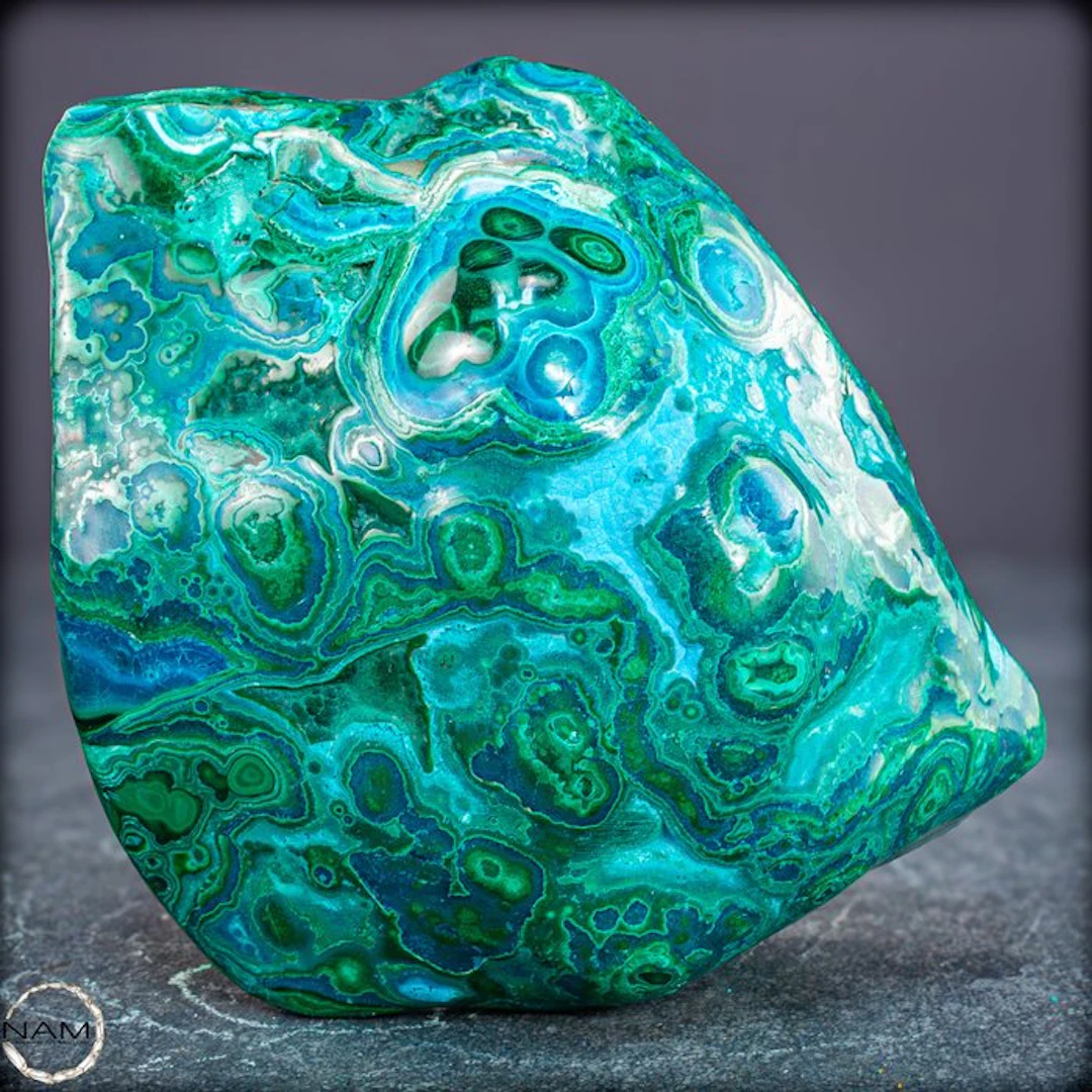 Natural azurite-malachite freeform – exceptional color...