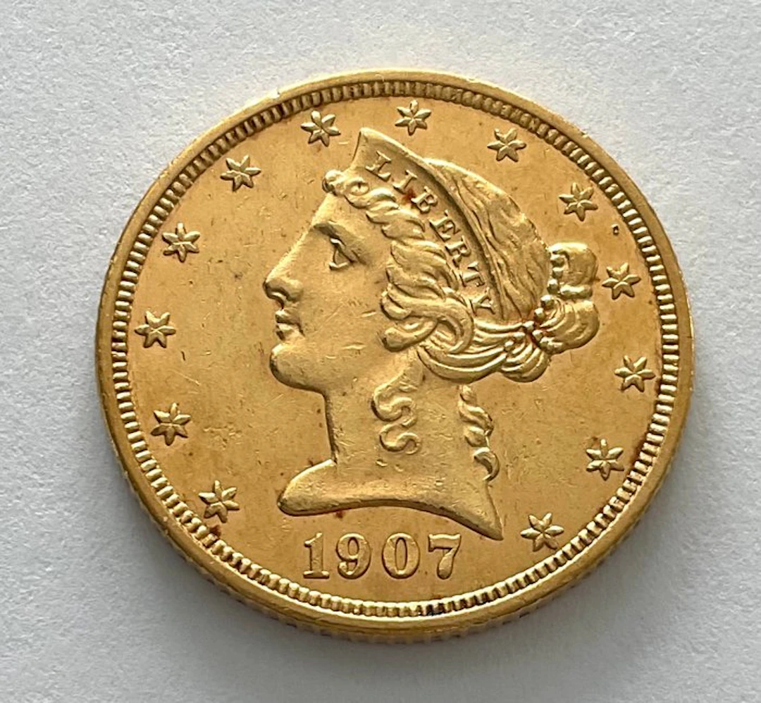 United States. 5 Dollars 1907 D - Liberty Head