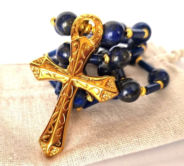 Lapis lazuli – Necklace of Nobility – Floriated Cross –...