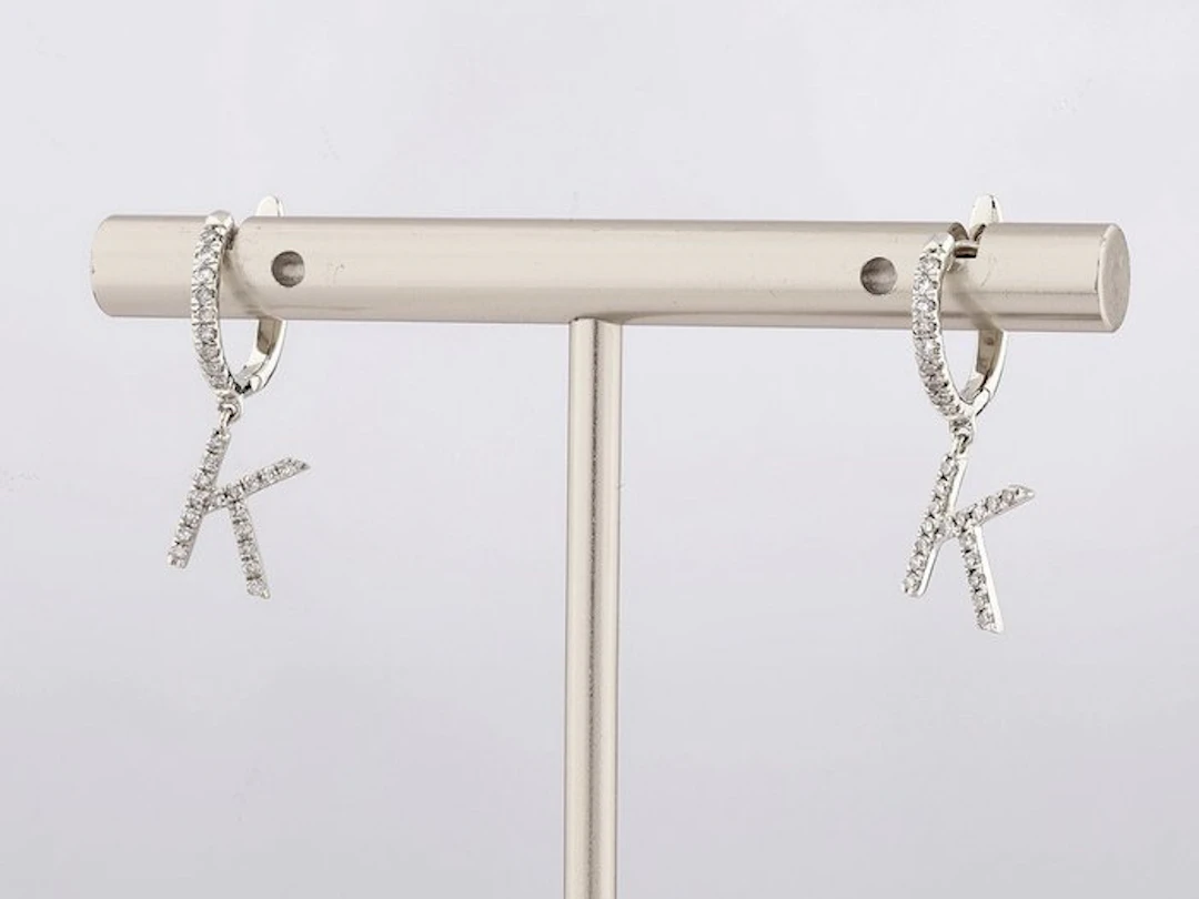Earrings - 14 kt. White gold - 0.24ct. tw. Diamond (Natural)