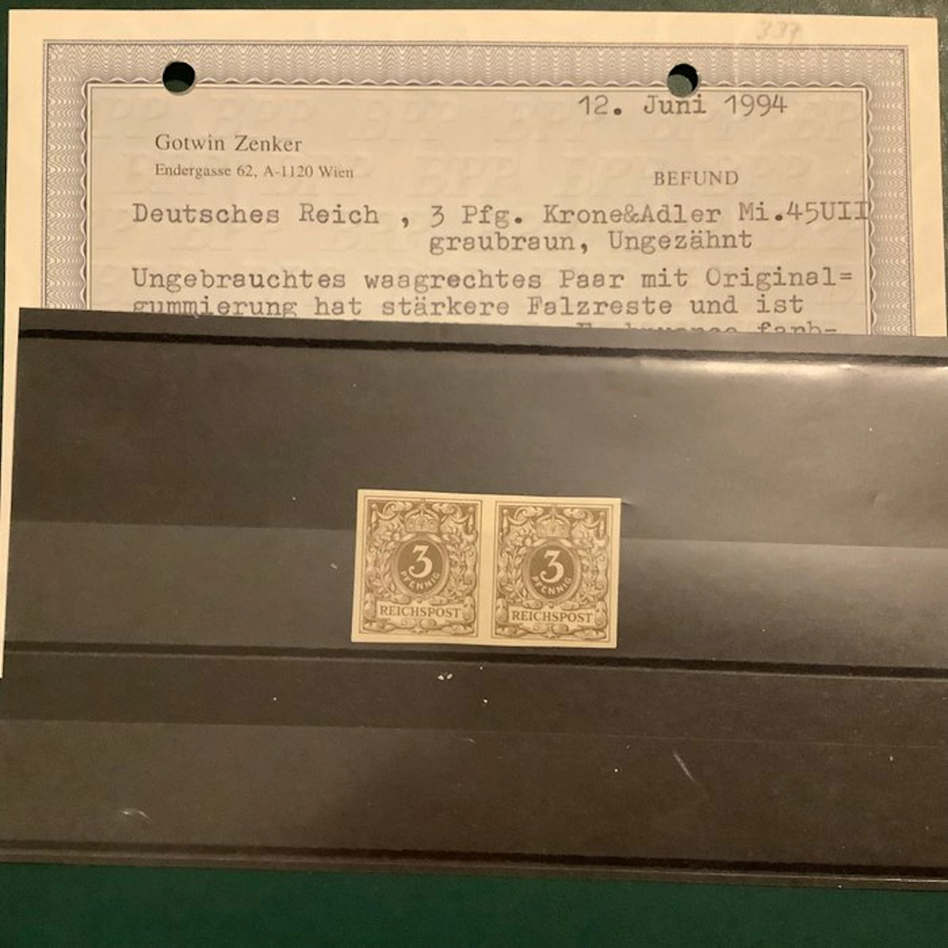 German Empire 1889 - 3 Pf value numeral in oval