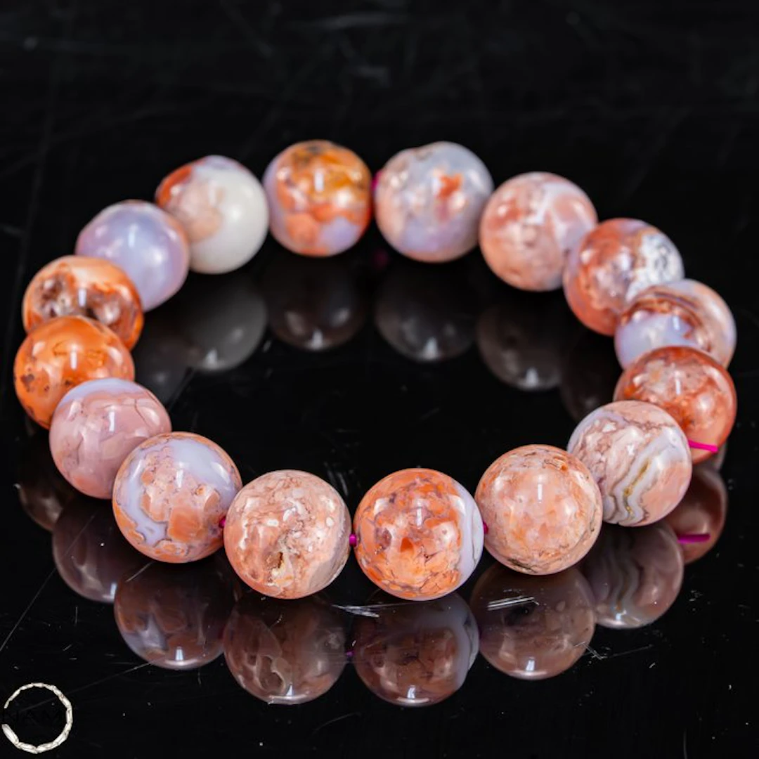 Beautiful cotton candy agate bracelet – Soft colors