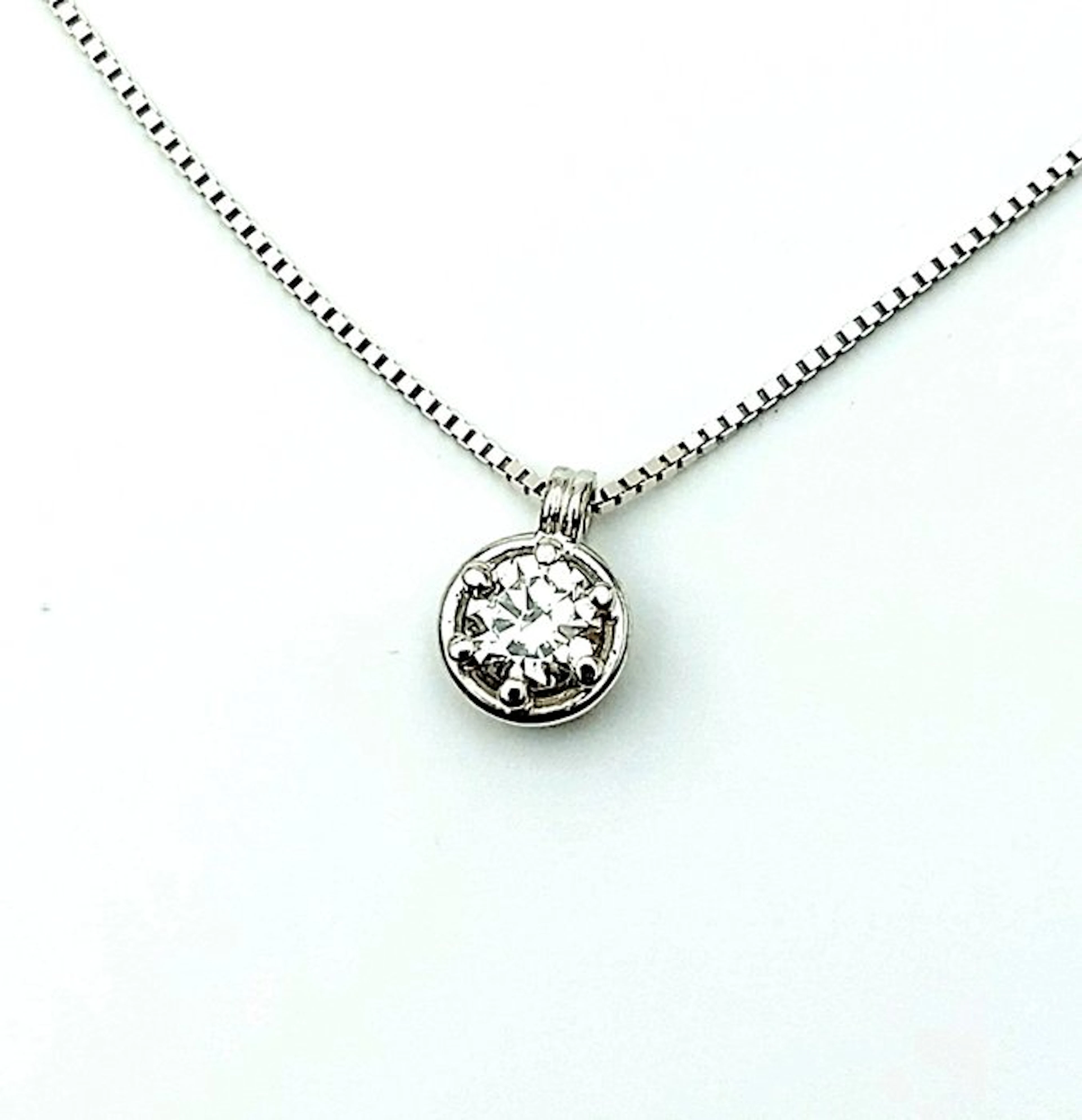 Pendant - 18 kt. White gold - 0.31ct. tw. Diamond (Natural)