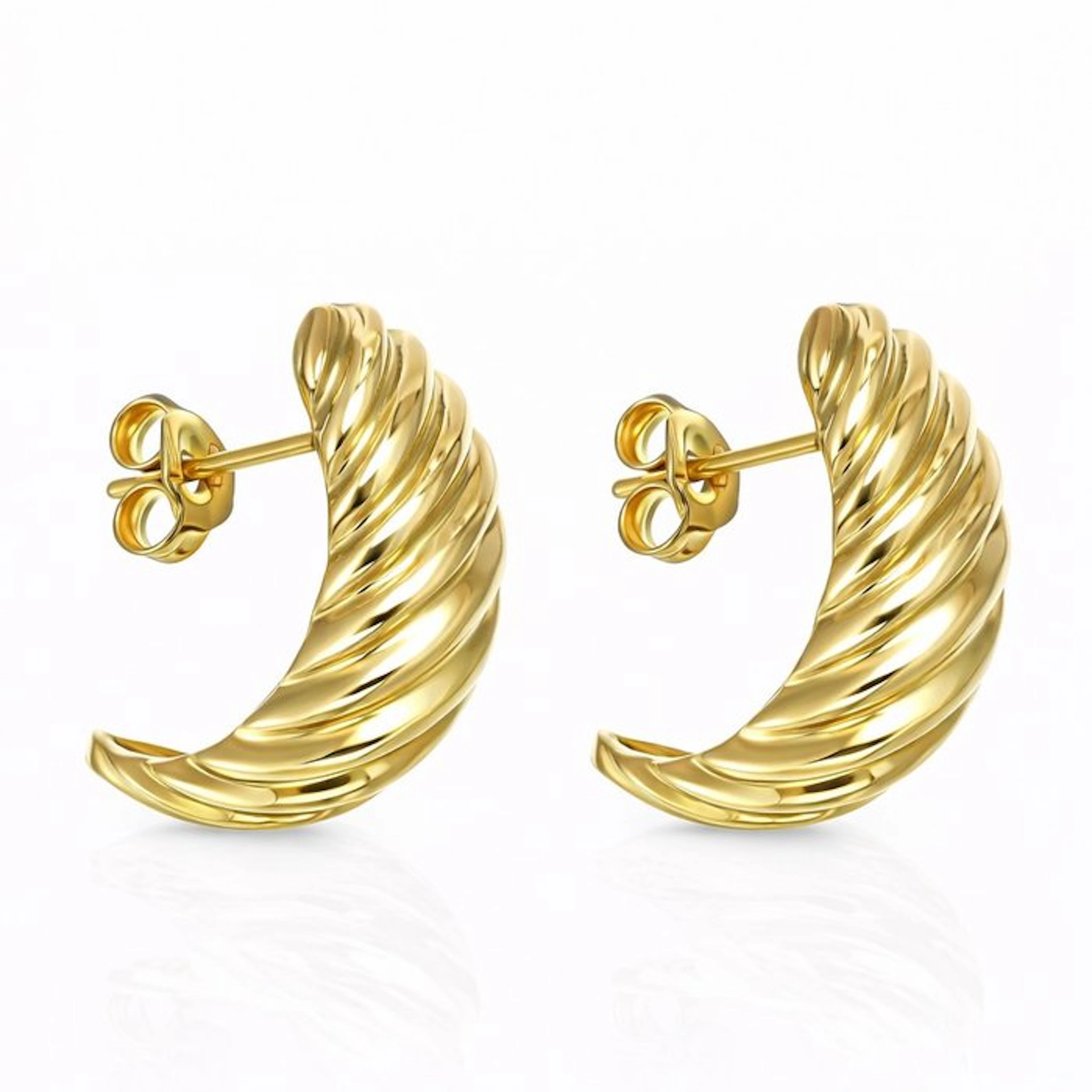 Earrings - 18 kt. Yellow gold - Made in Italy - Handmade