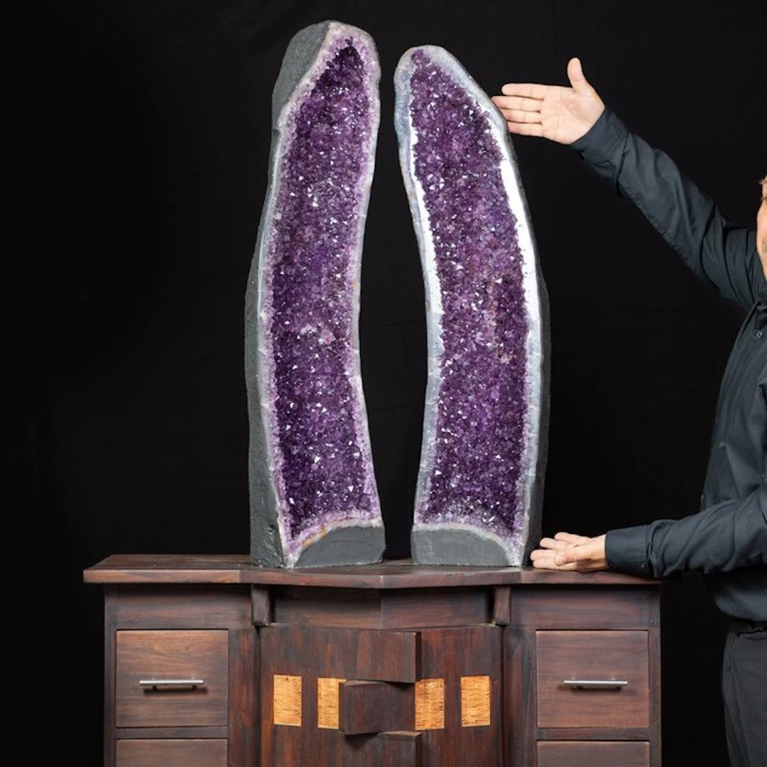Extra Quality Amethyst Cathedrals - Giant Sectioned Geode...