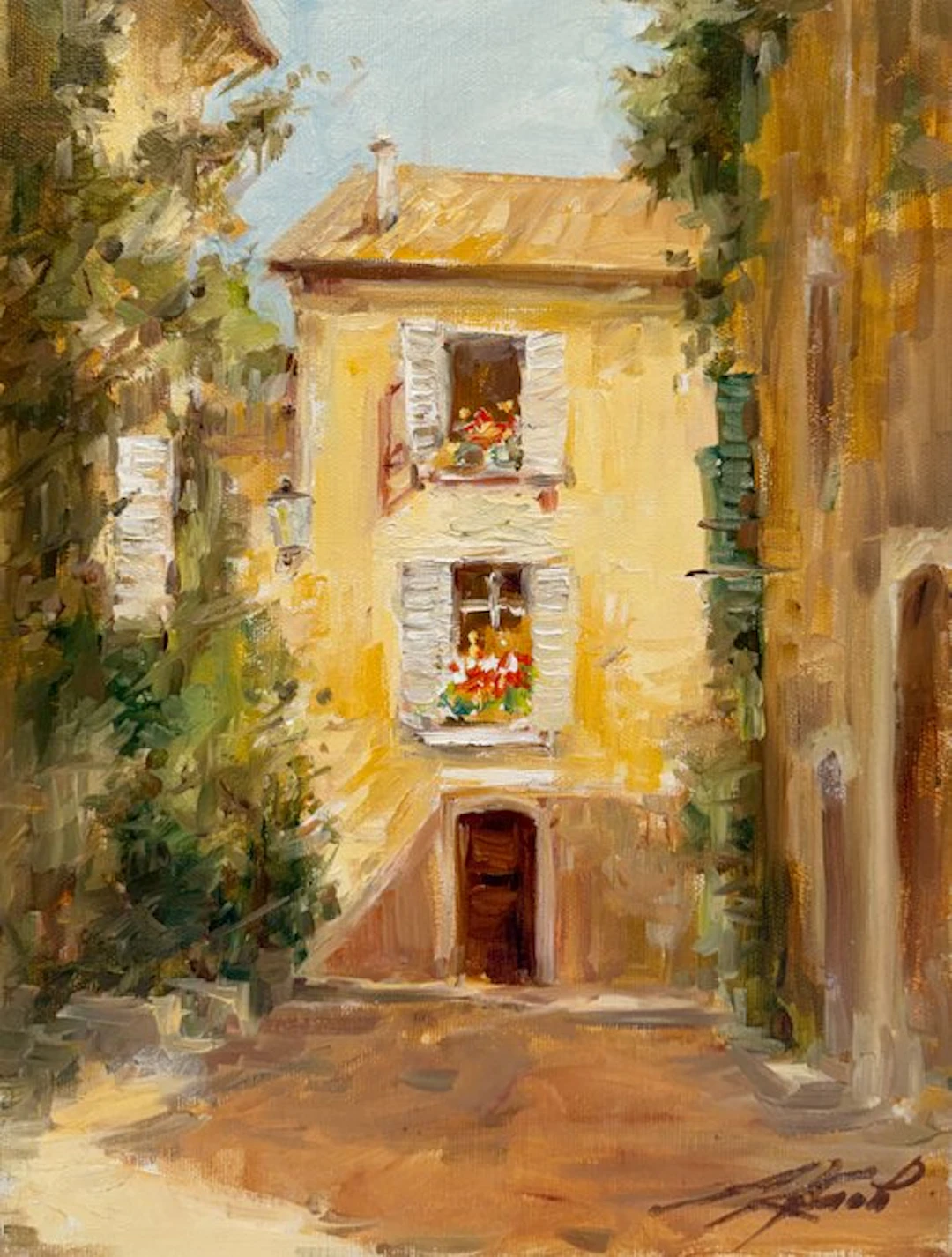 Mikhail Kraiev (1957) - Une Ruelle en Provence – Saint-Paul-de-Vence