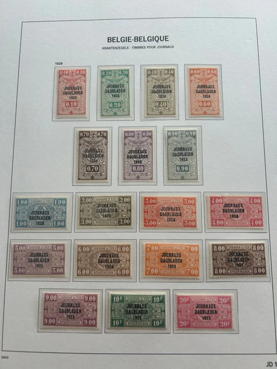 Belgium 1928/1931 - Complete series of newspaper...