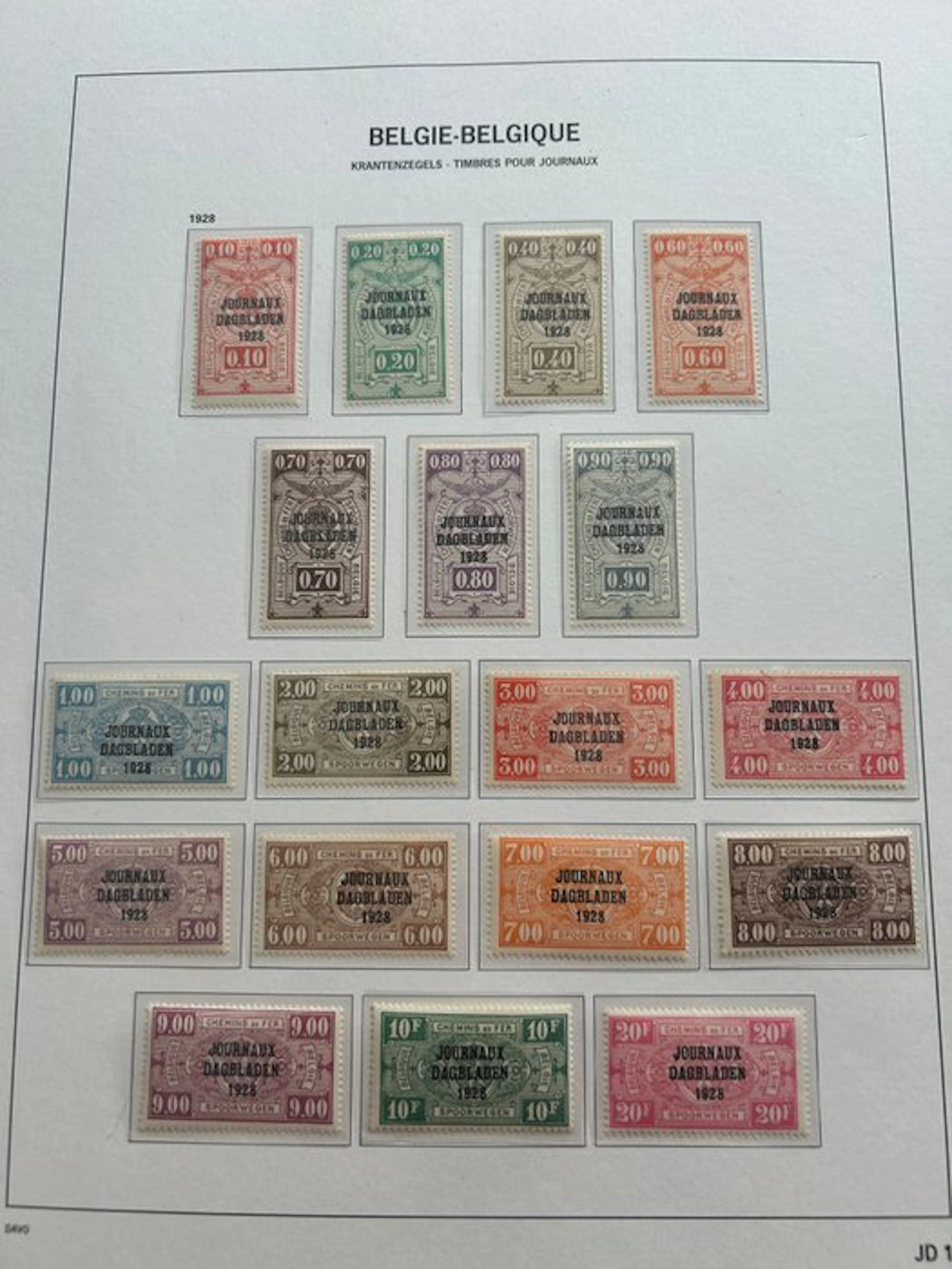 Belgium 1928/1931 - Complete series of newspaper...