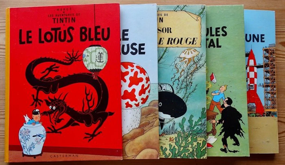 Tintin - 5 Albums in various reissues - 1958/1961