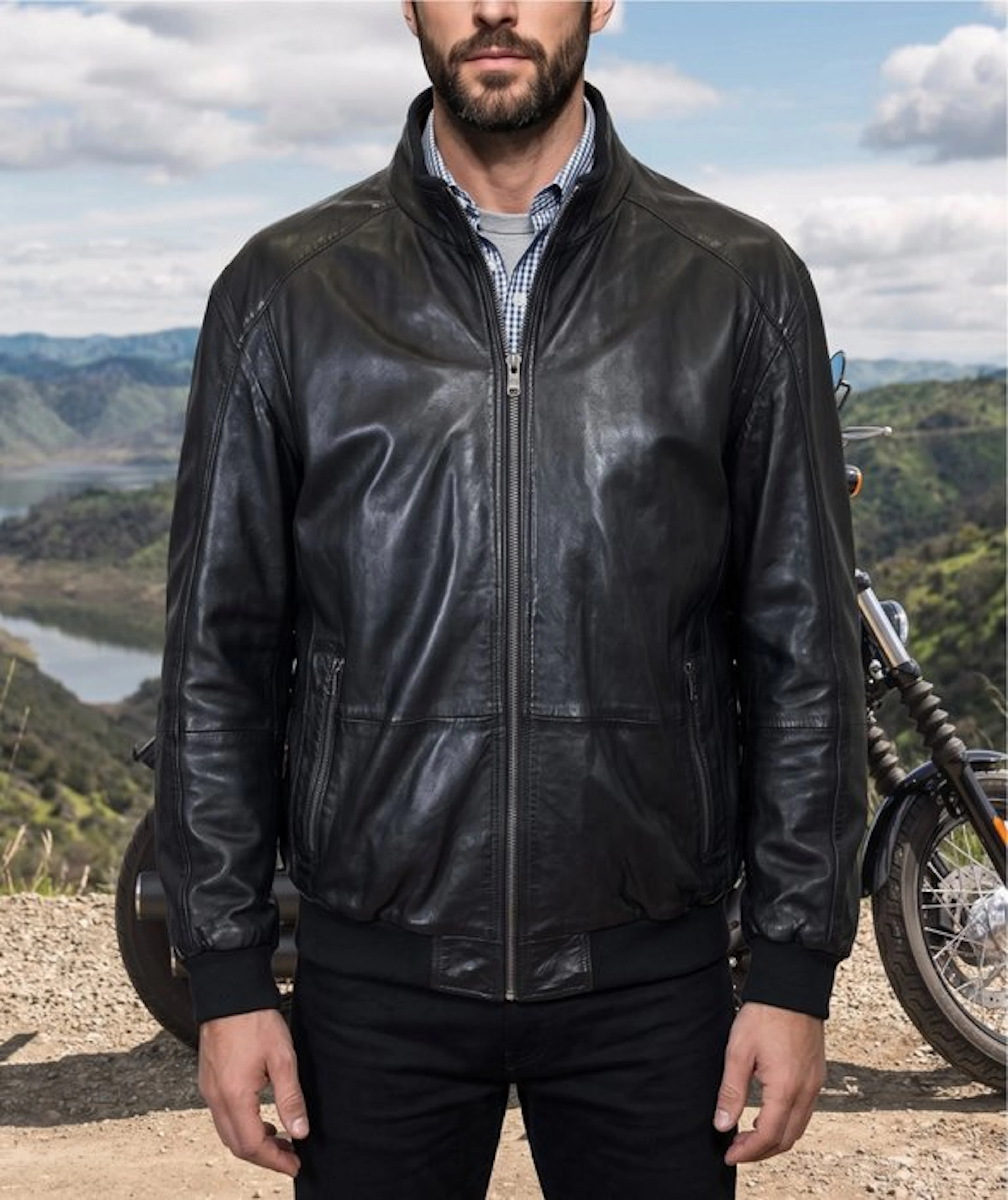 Artisan Biker Jacket Leather Racing Bomber Exclusive 100%...