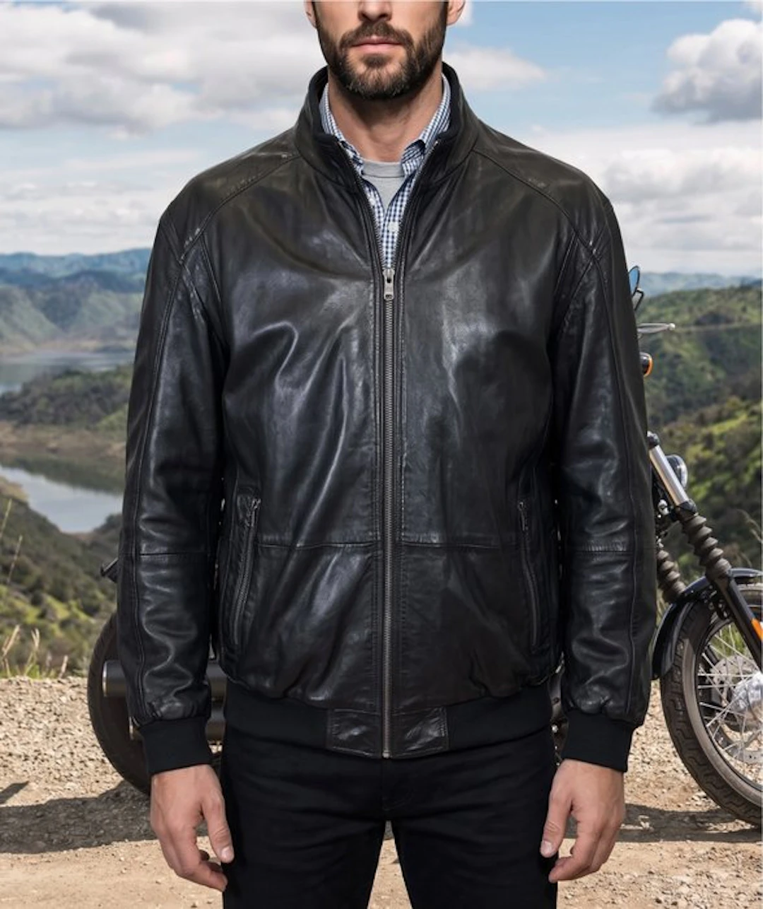 Artisan Biker Jacket Leather Racing Bomber Exclusive 100%...