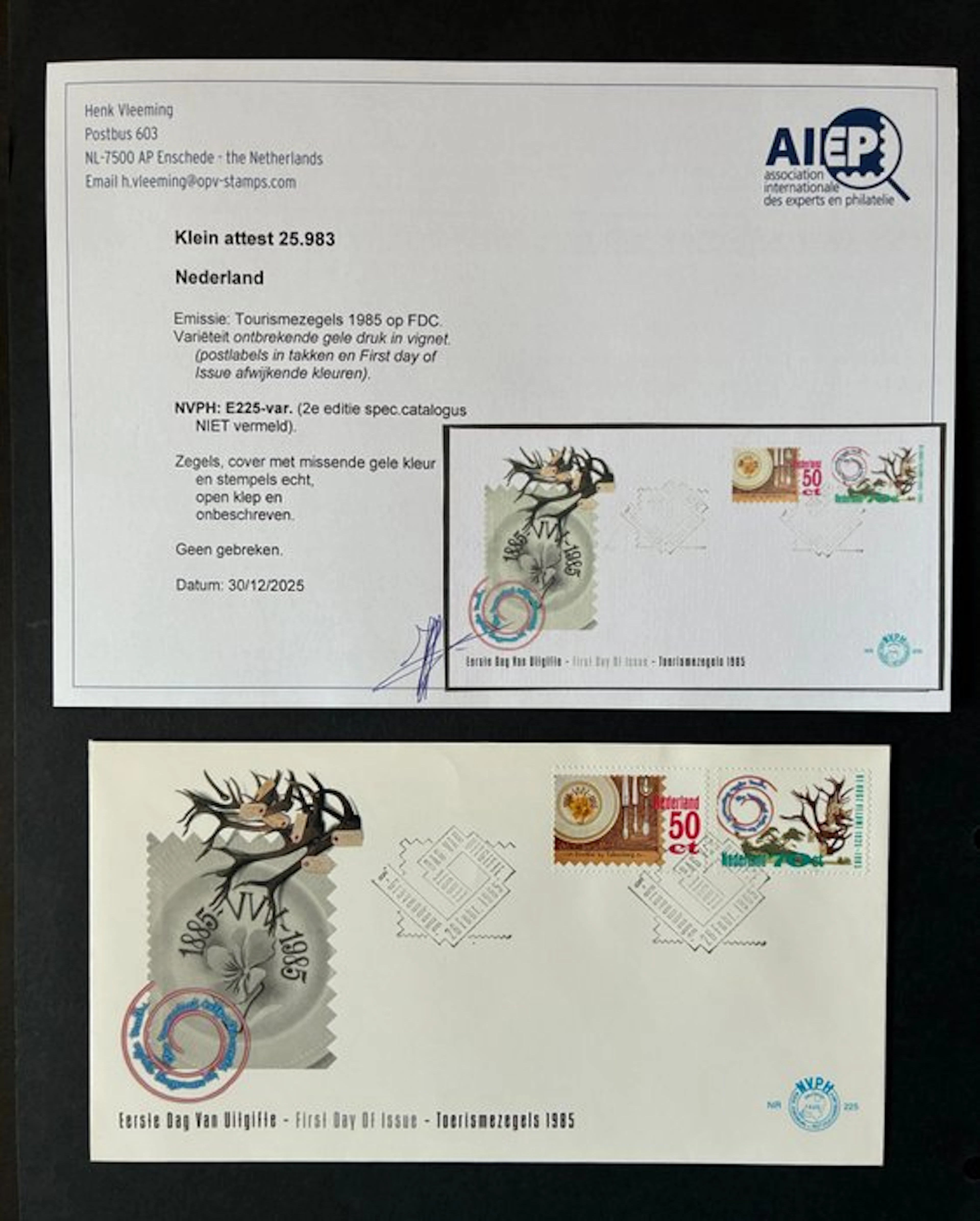 Netherlands 1985 - FDC - Tourism with Variety - missing...