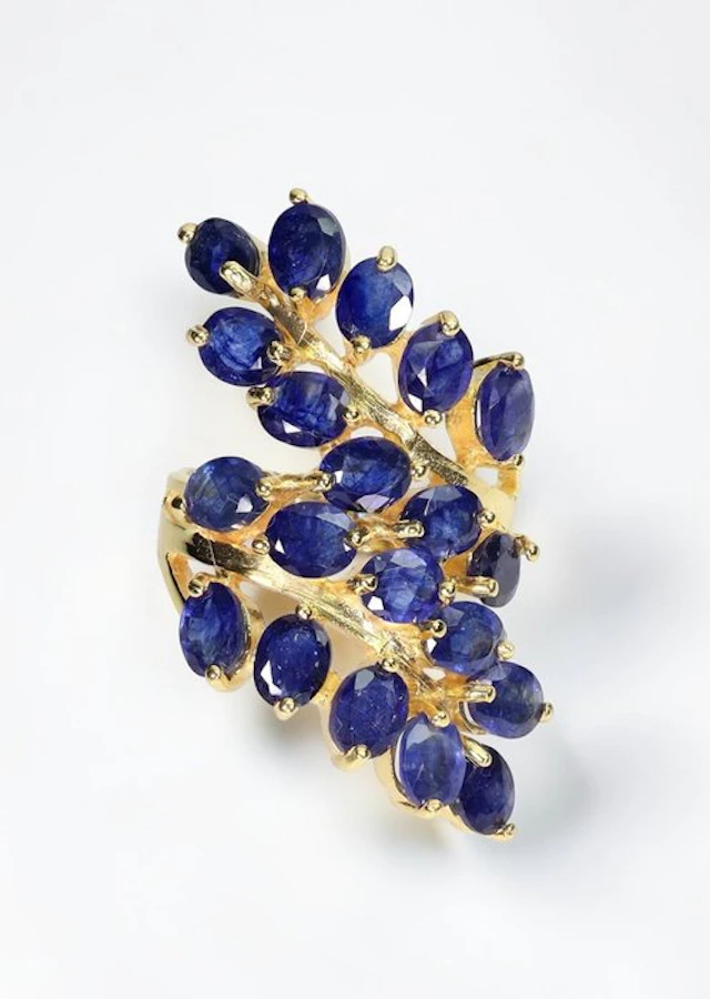 No reserve price - Ring 14K Yellow Gold Plated 925 Sterling Silver - 0.00ct