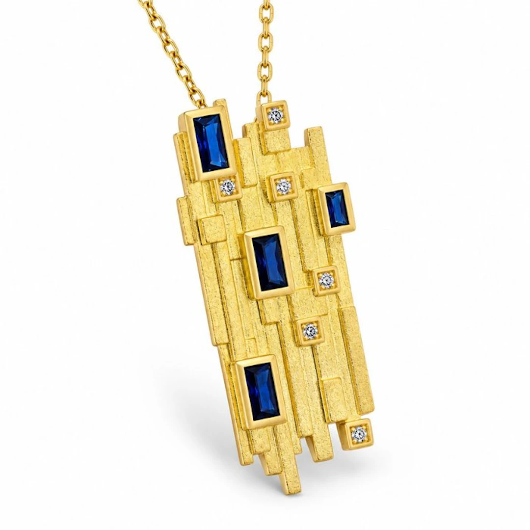 No reserve price - Necklace Gold-plated, Silver Spinel - Topaz - Limited