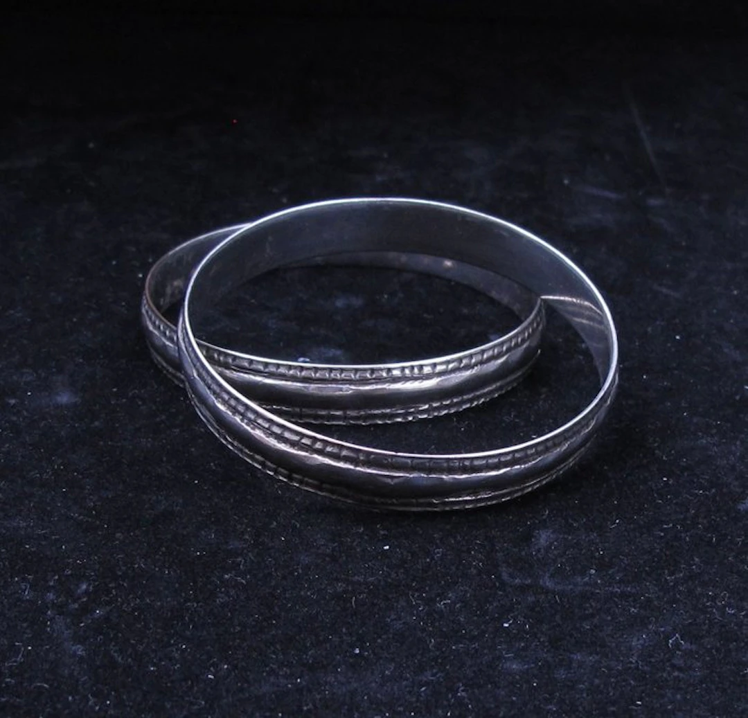 Pair of silver bracelets from Rajasthan - India - Early 20th century