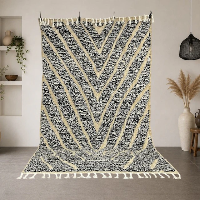 Berber Moroccan Beni Ourain rug for a modern living room