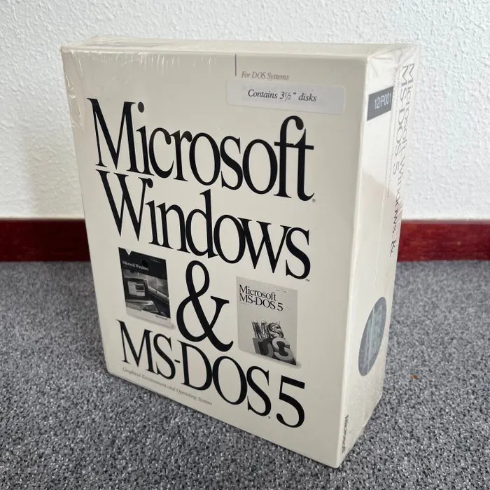 Microsoft Windows & MS-DOS 5 – sealed software box with... | Barnebys