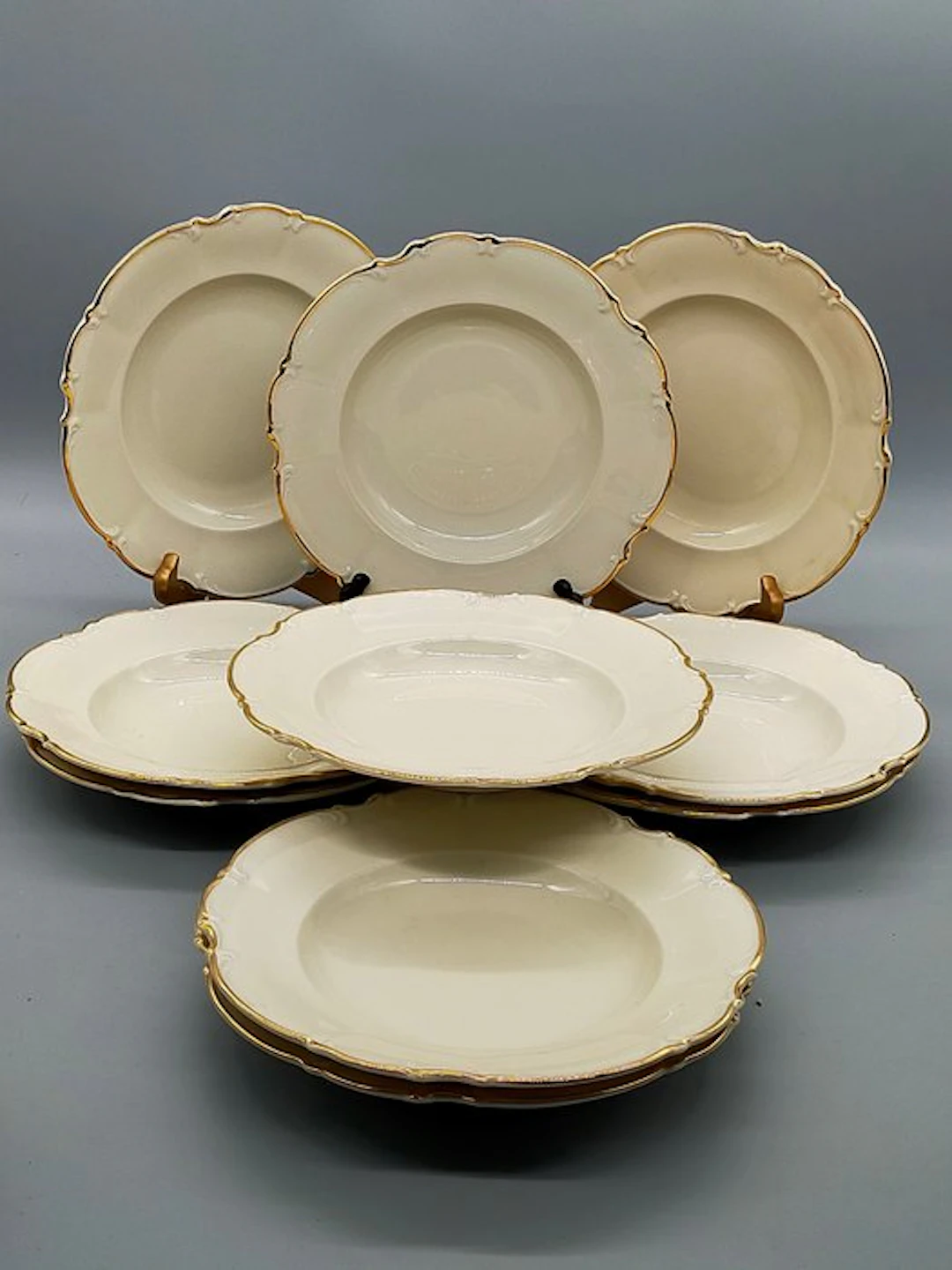 Dinner set - Hutschenreuther Selb Teller Set mit Goldrand Porzellan - Porcelain