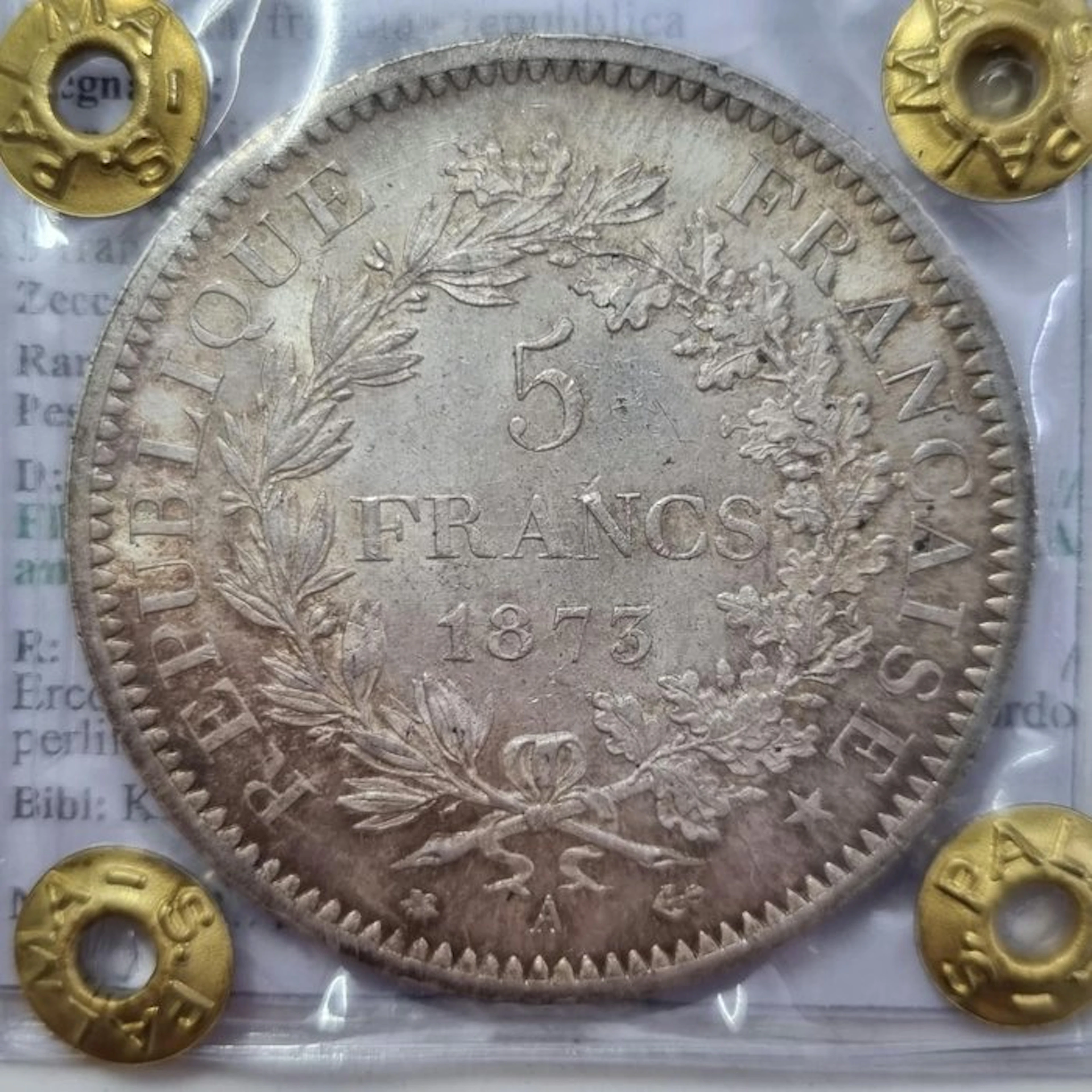 France. Republic. 5 Francs 1873