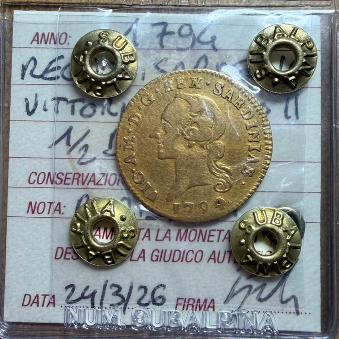 Italy, Kingdom of Sardinia Vittorio Amedeo III (1773-1796). 1/2 Doppia 1794