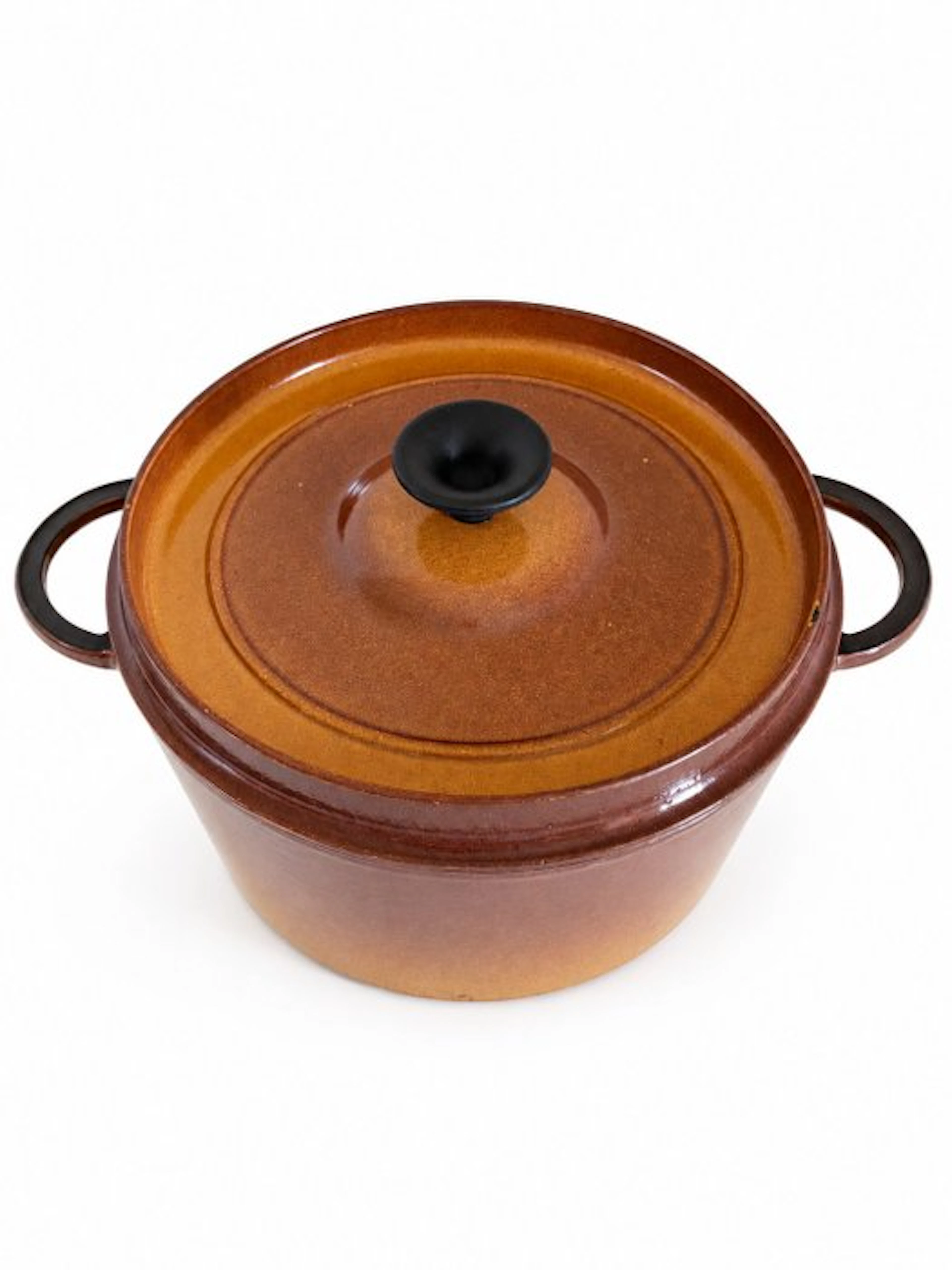 Style Le Creuset - Casserole dish - Enamelled font - caramel brown gradient