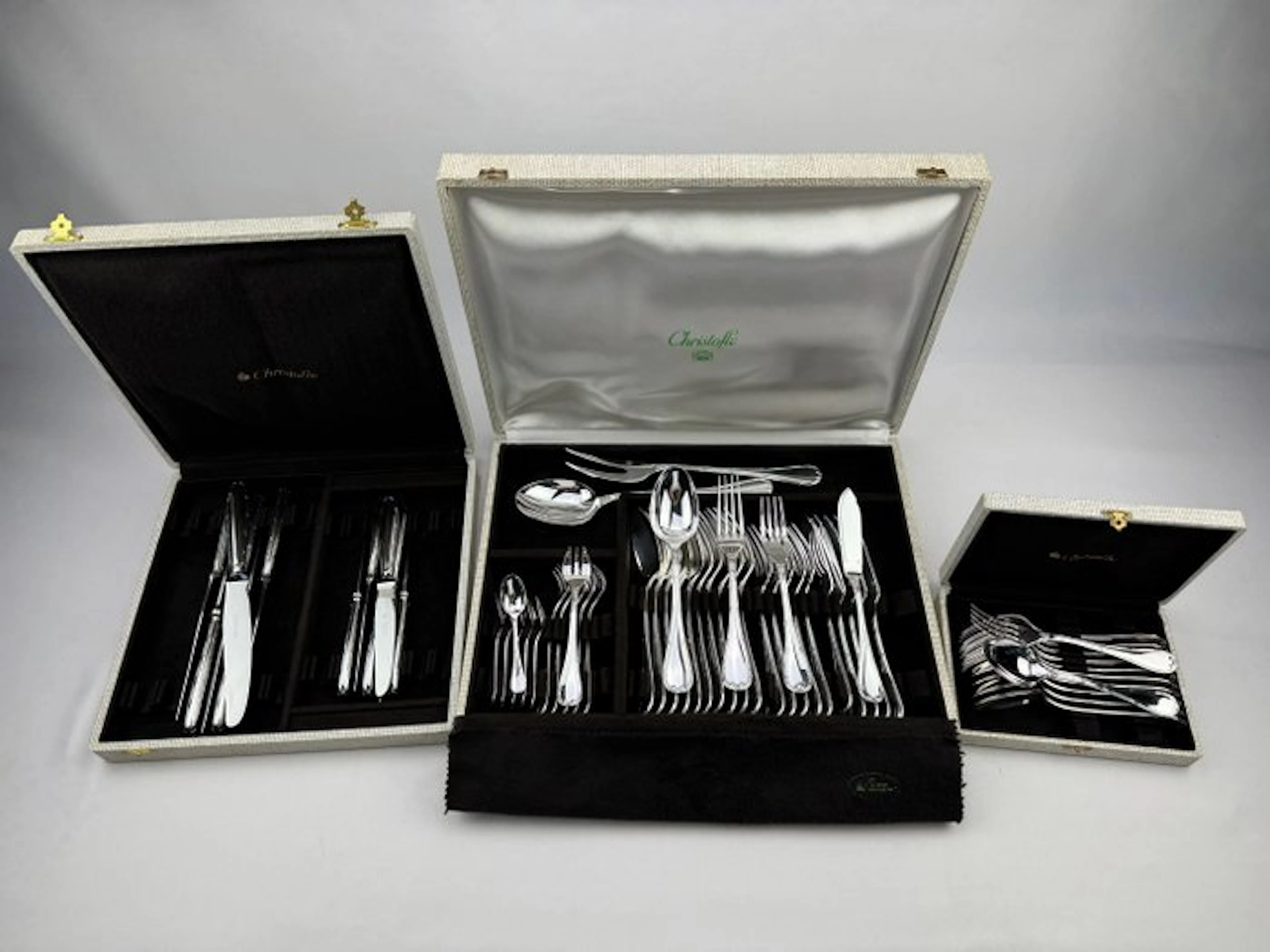 Christofle - Table service for 6 (62) - Ribbons - Silverplated