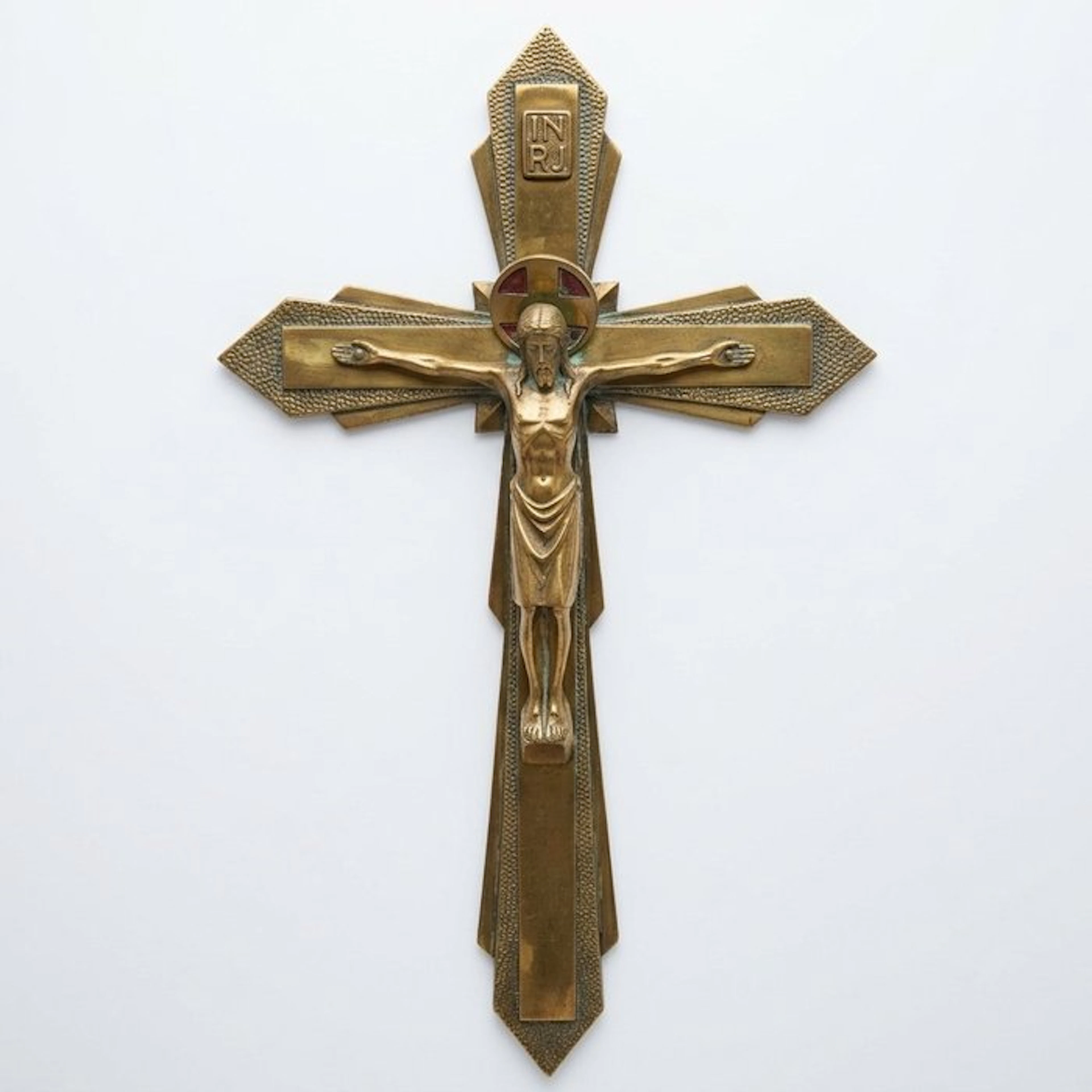 Art Deco Crucifix - Brass - 1960-1970 - 43 cm