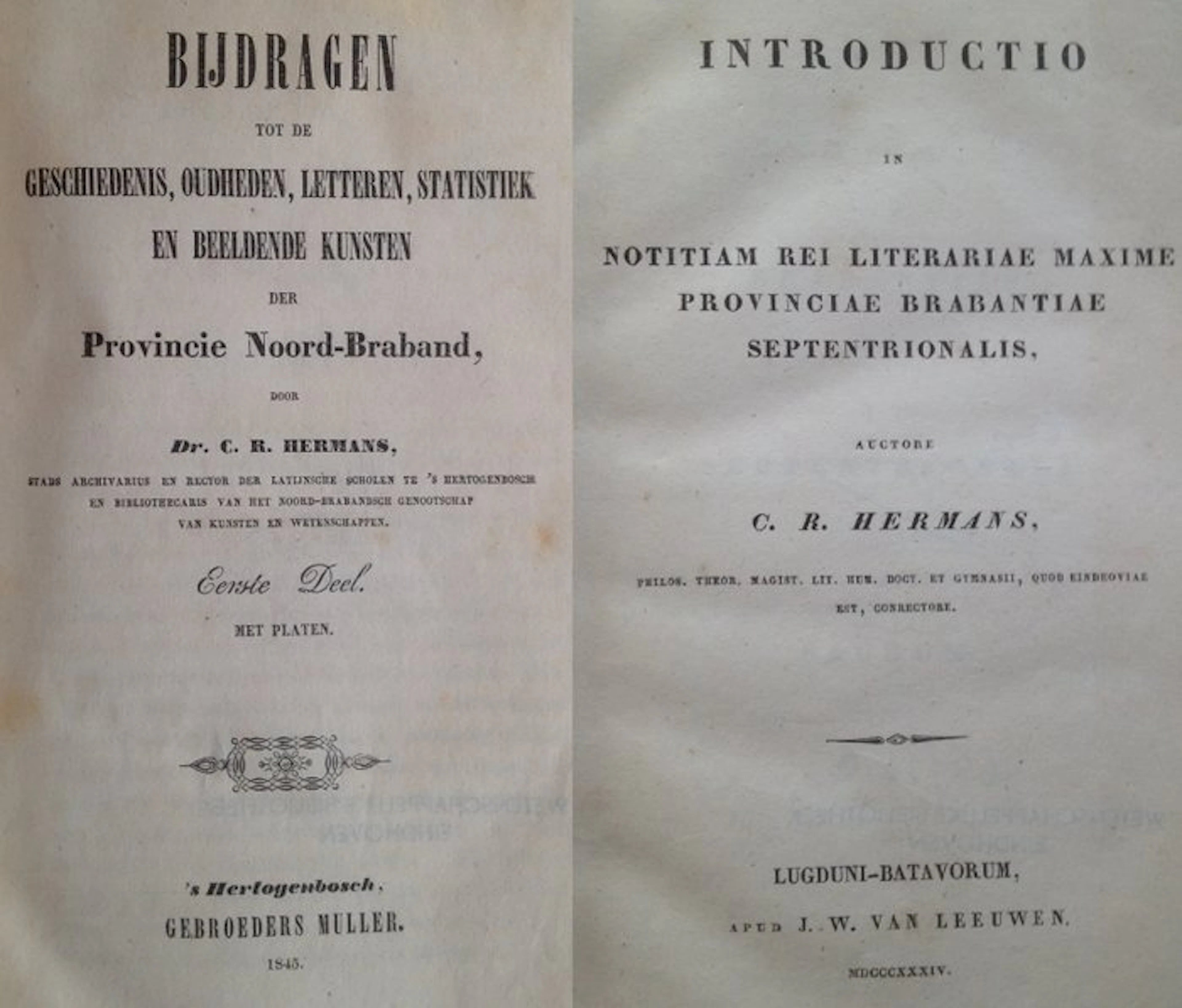 C.R. Hermans - Geschiedenis Noord-Braband - 1834-1845
