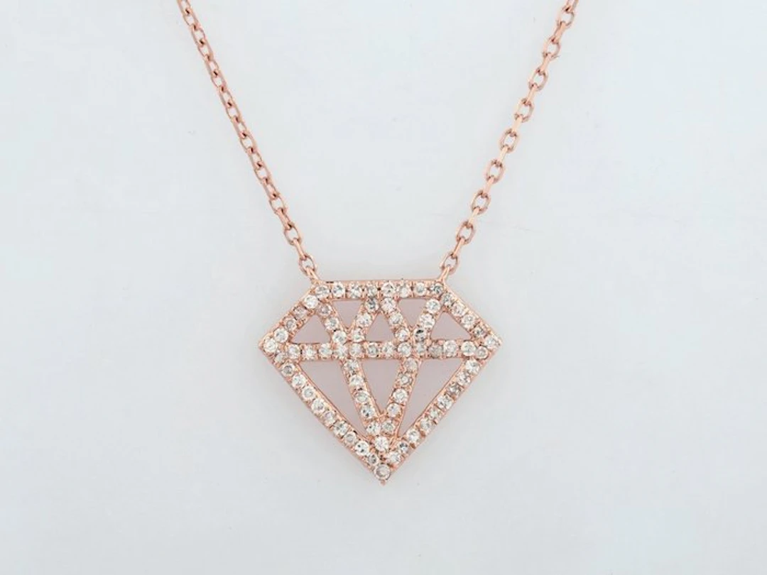 Necklace - 14 kt. Rose gold - 0.14ct. tw. Diamond (Natural)