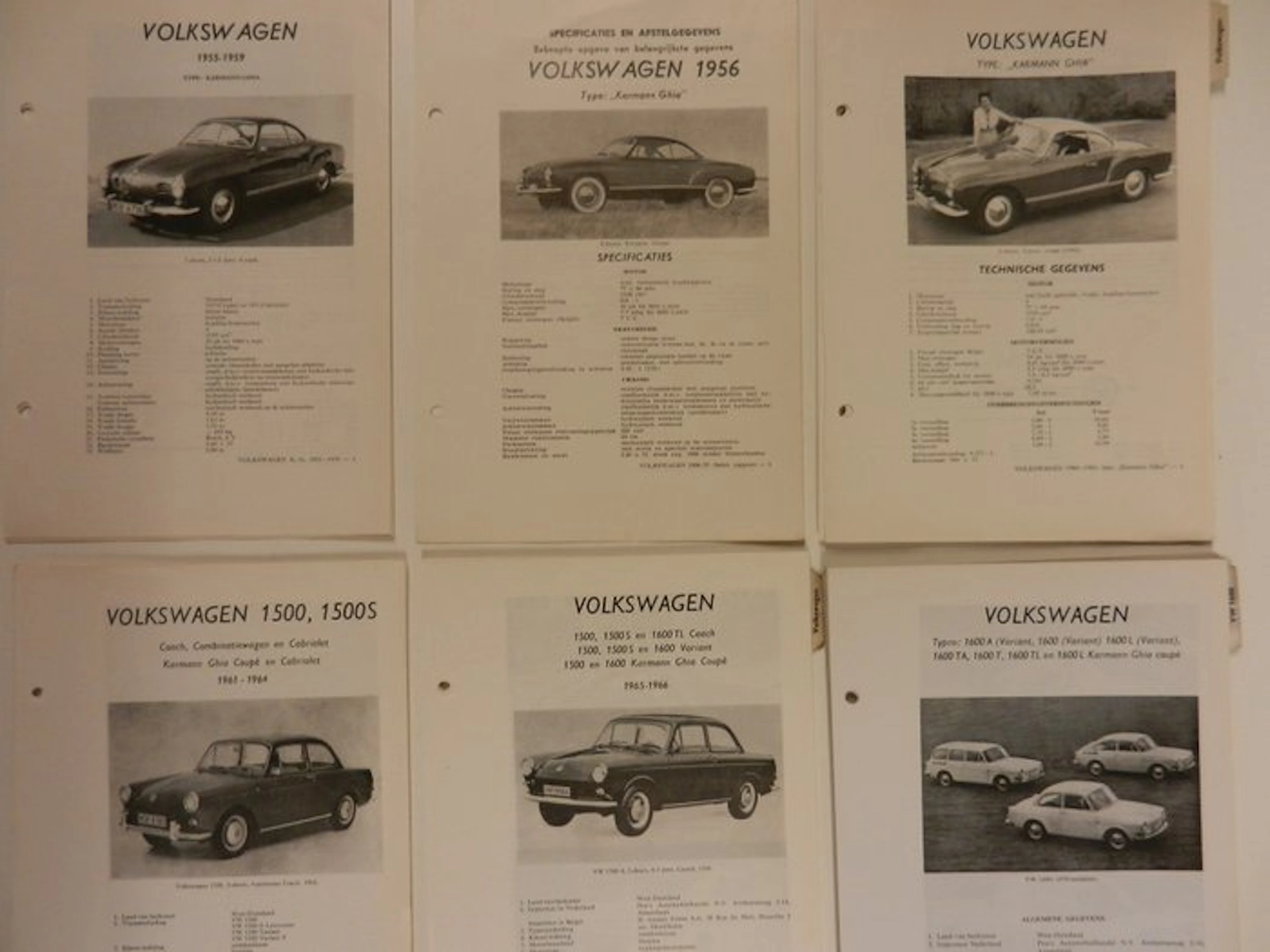 Technical information and images 1955-1970 - Volkswagen - Karmann Ghia